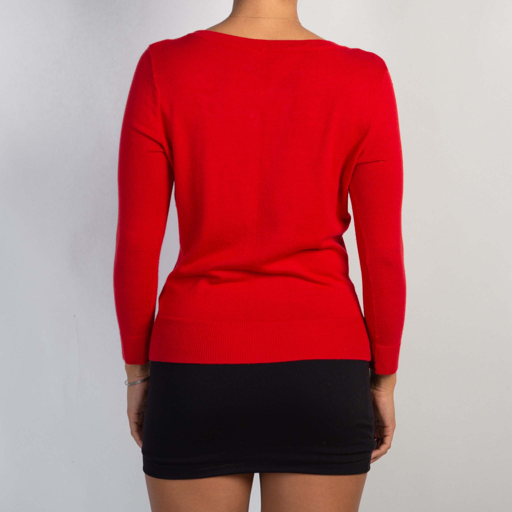 RED KNIT CARDIGAN