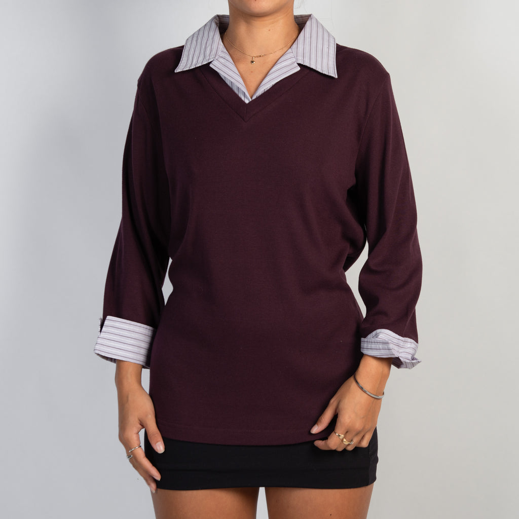 PLUM LAYERED BLOUSE