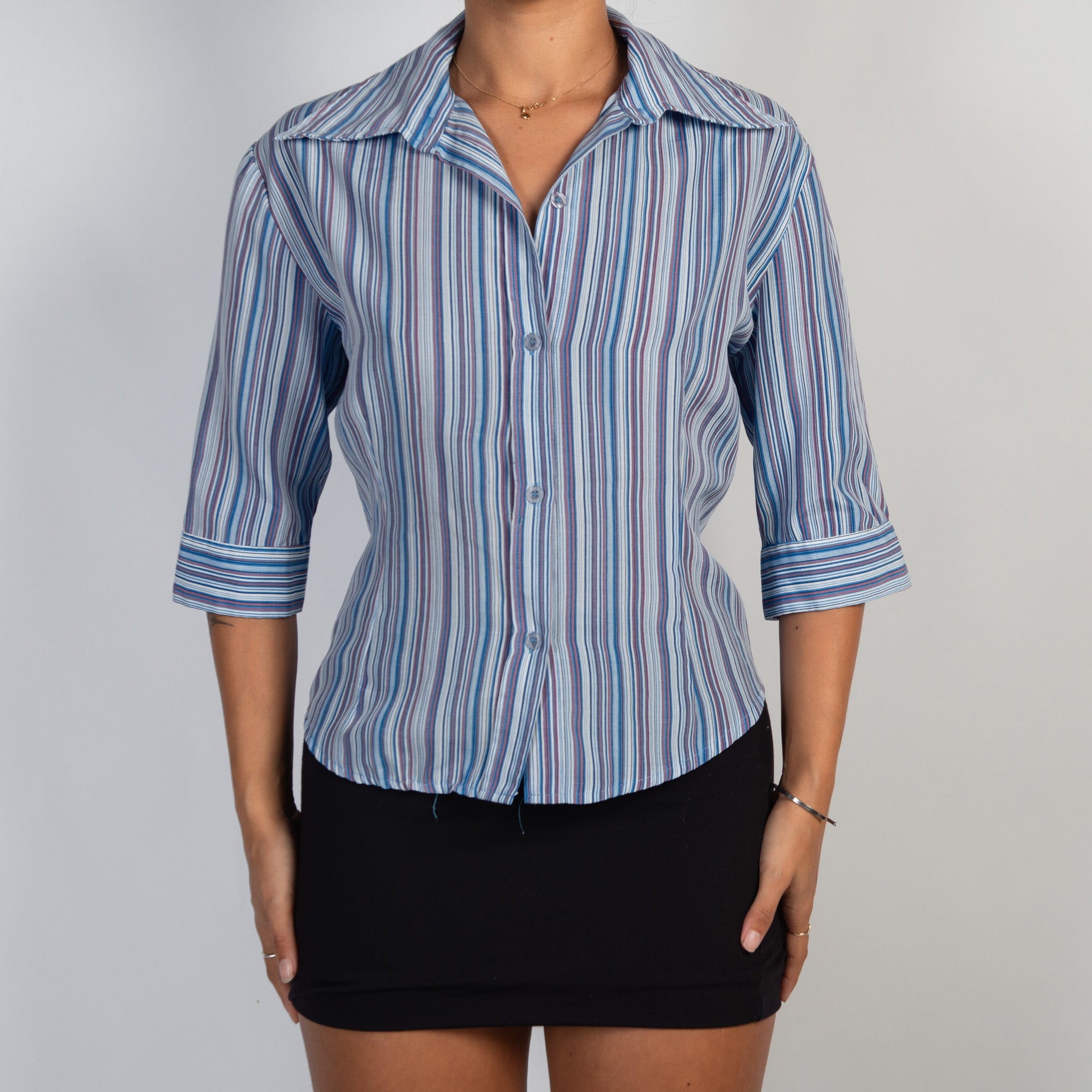 STRIPE 1/2 SLEEVE BLOUSE