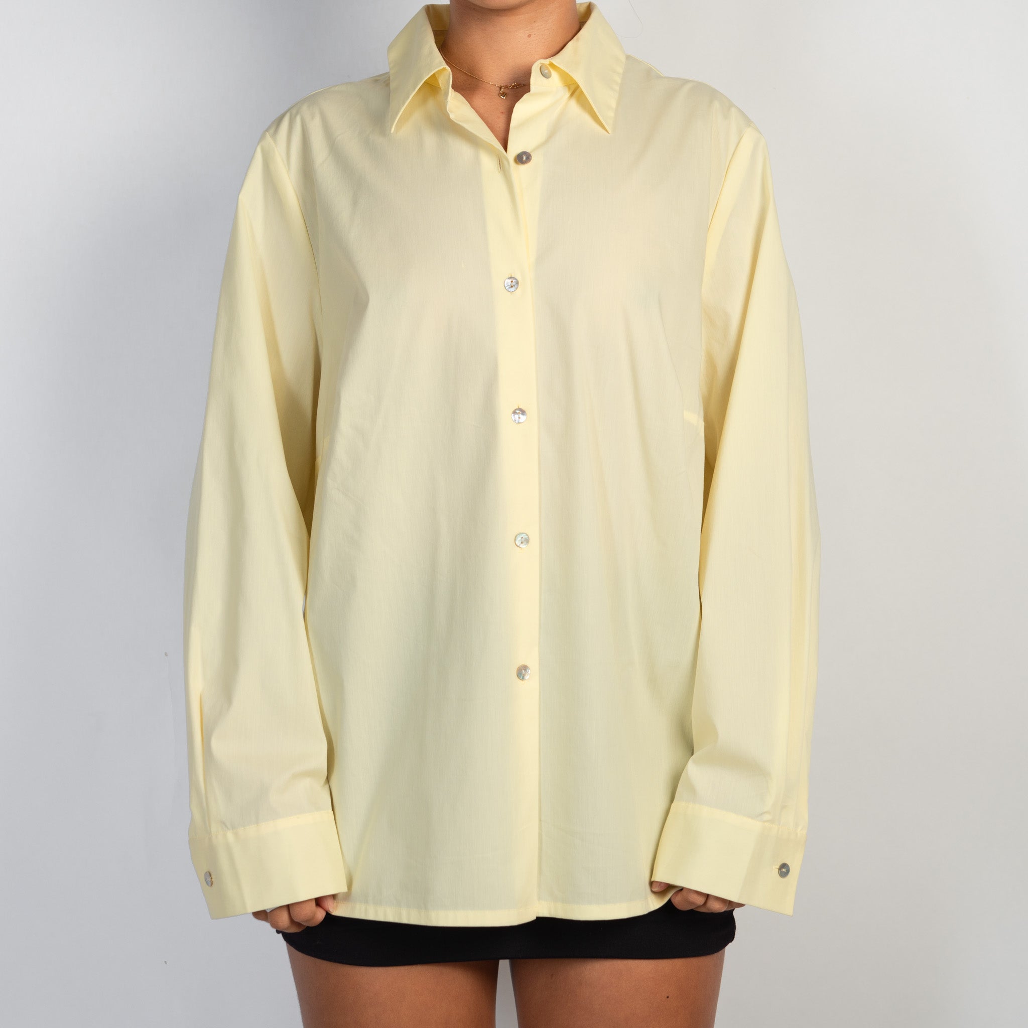 YELLOW BUTTON UP BLOUSE