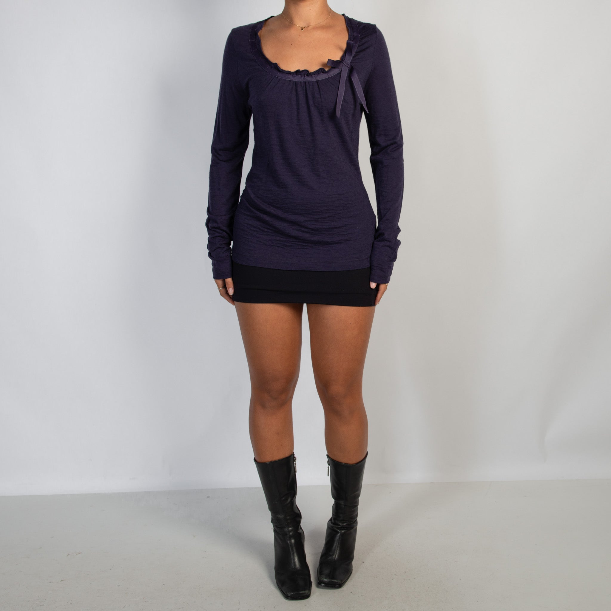 PURPLE WOOL LONG SLEEVE TOP