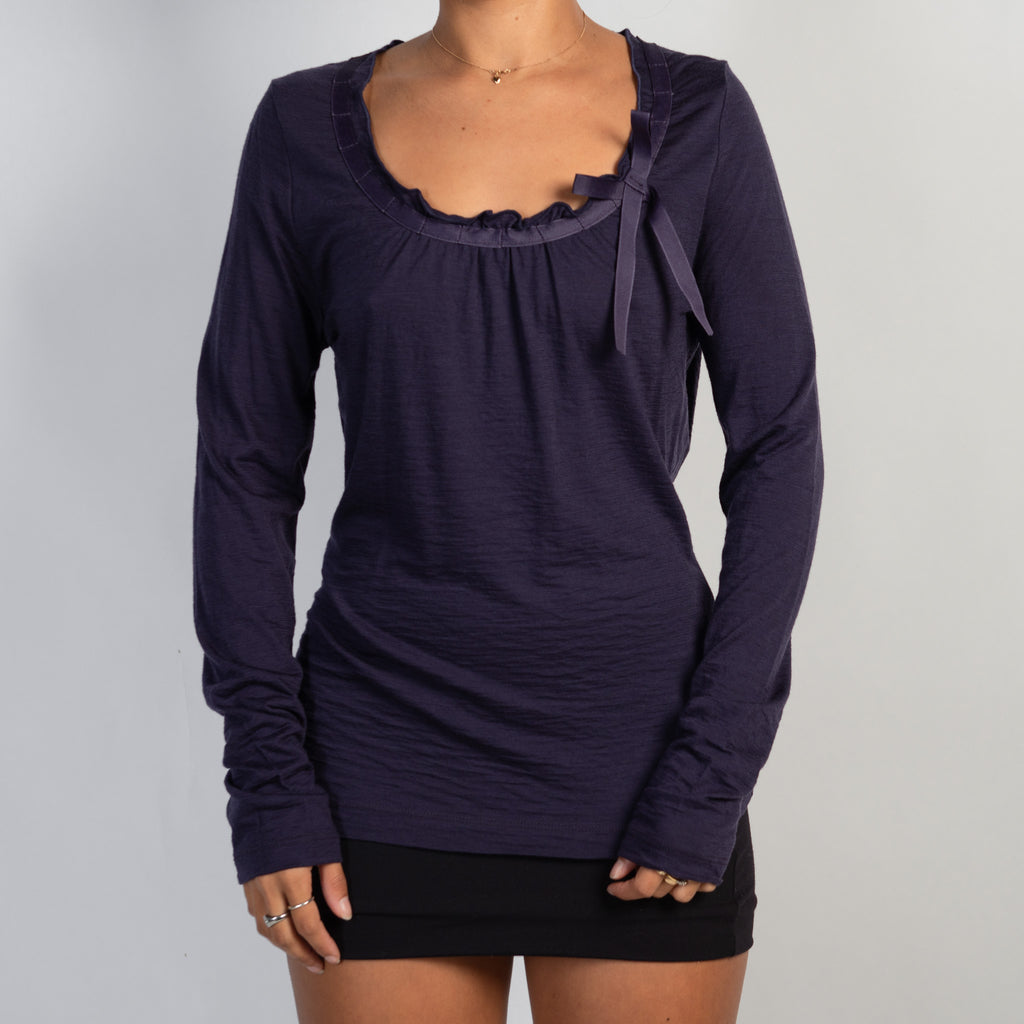 PURPLE WOOL LONG SLEEVE TOP