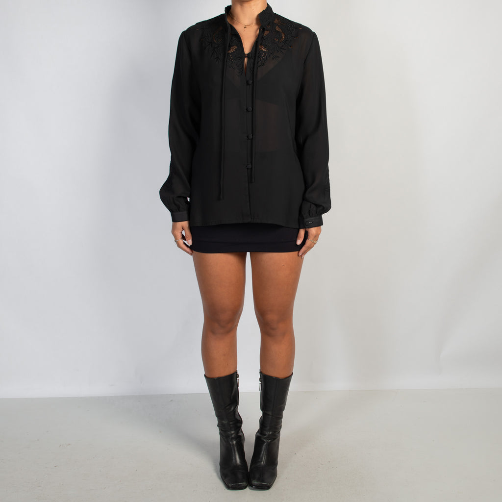 SHEER EMBROIDERED BLOUSE