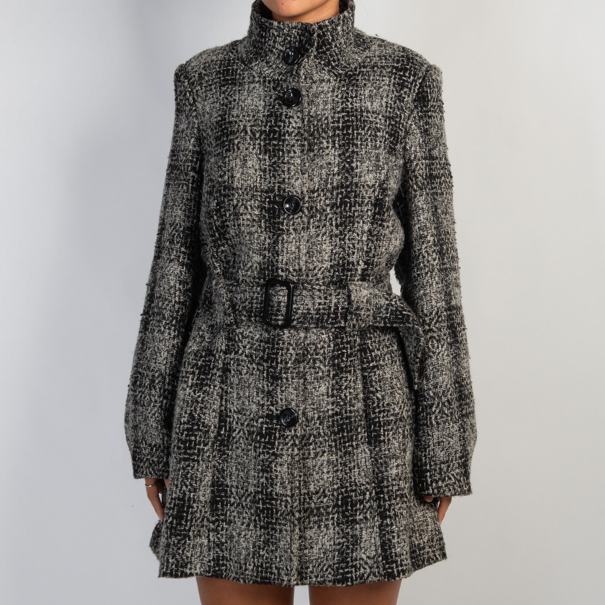 B&W WOOL TWEED COAT