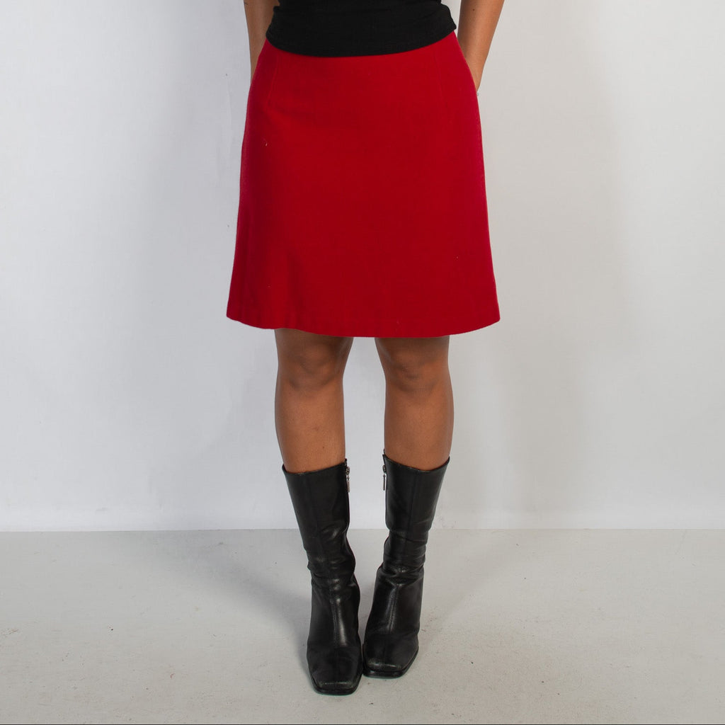 RED WOOL SKIRT