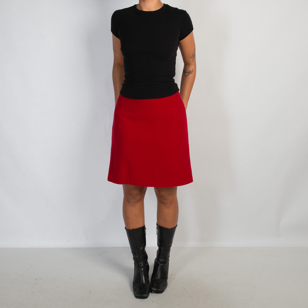 RED WOOL SKIRT