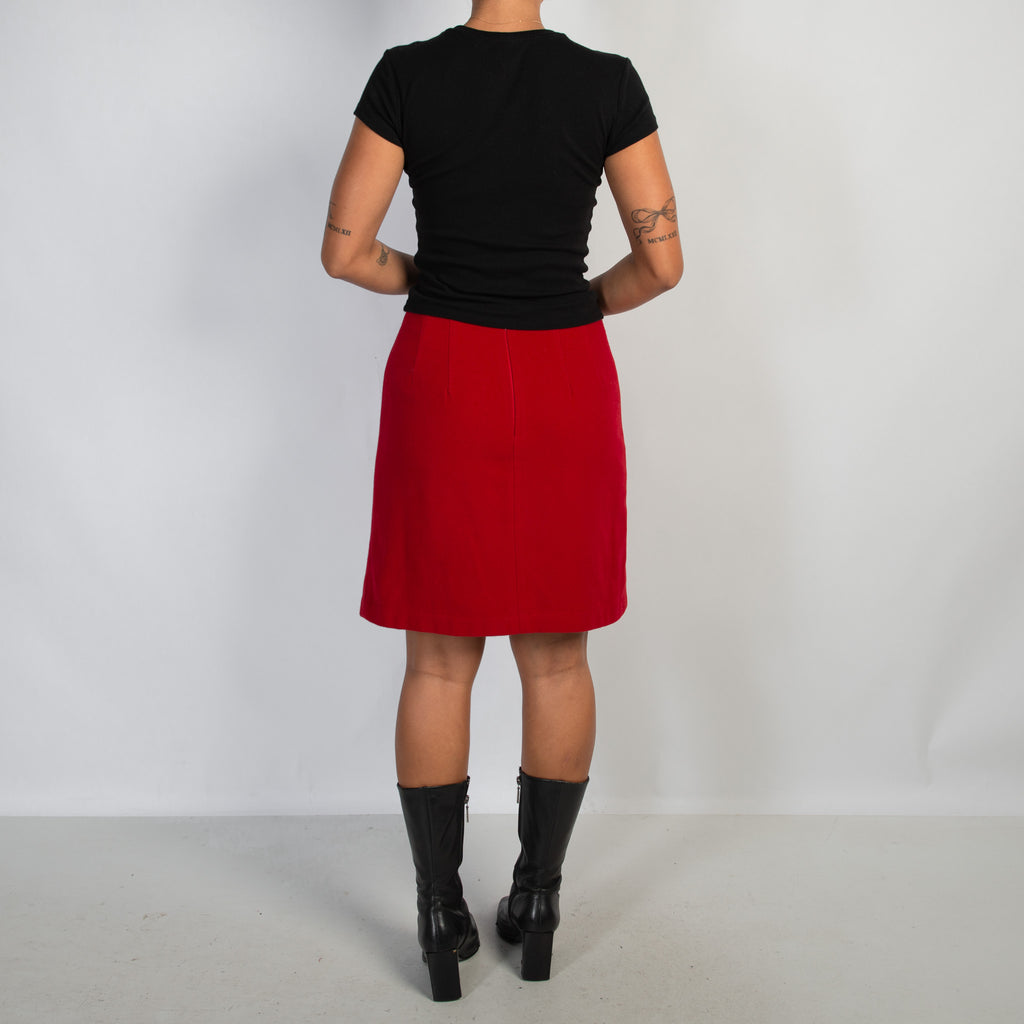 RED WOOL SKIRT