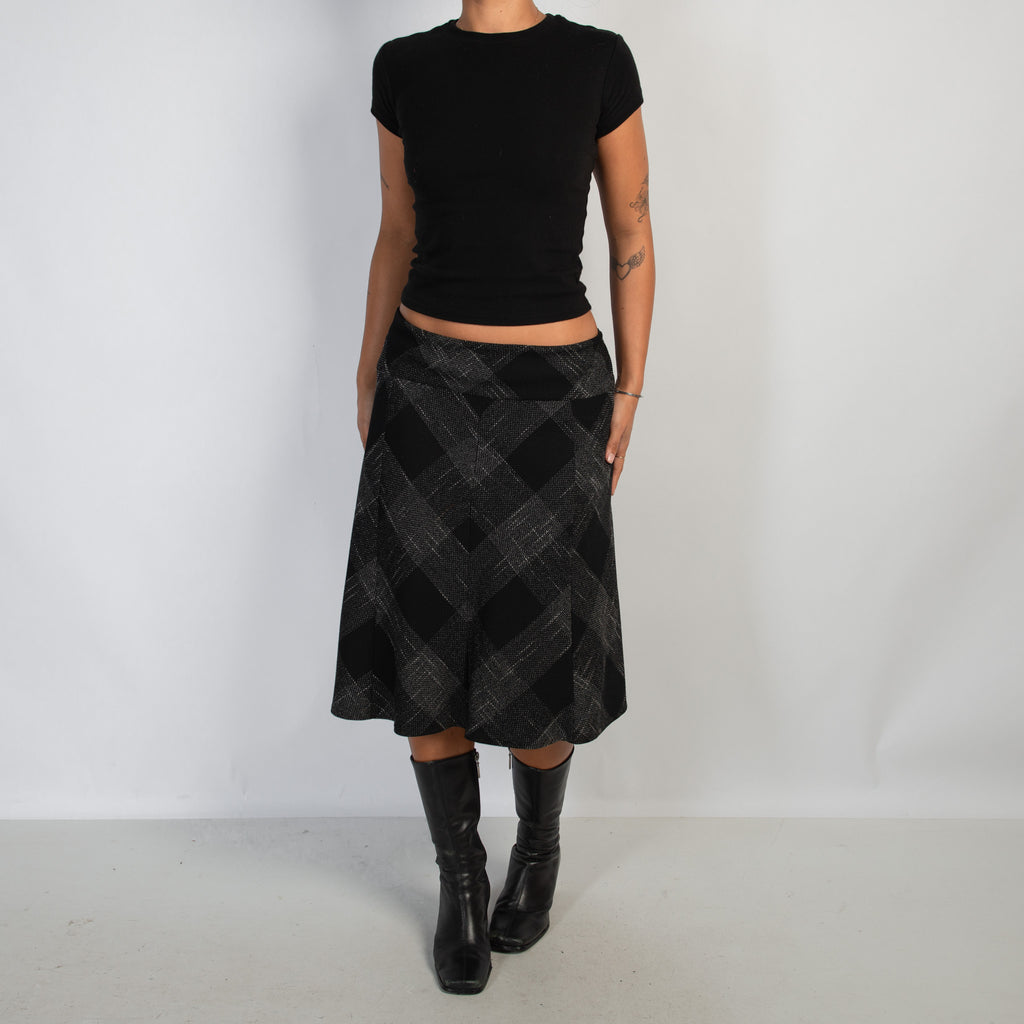 B&W PATTERN MIDI SKIRT