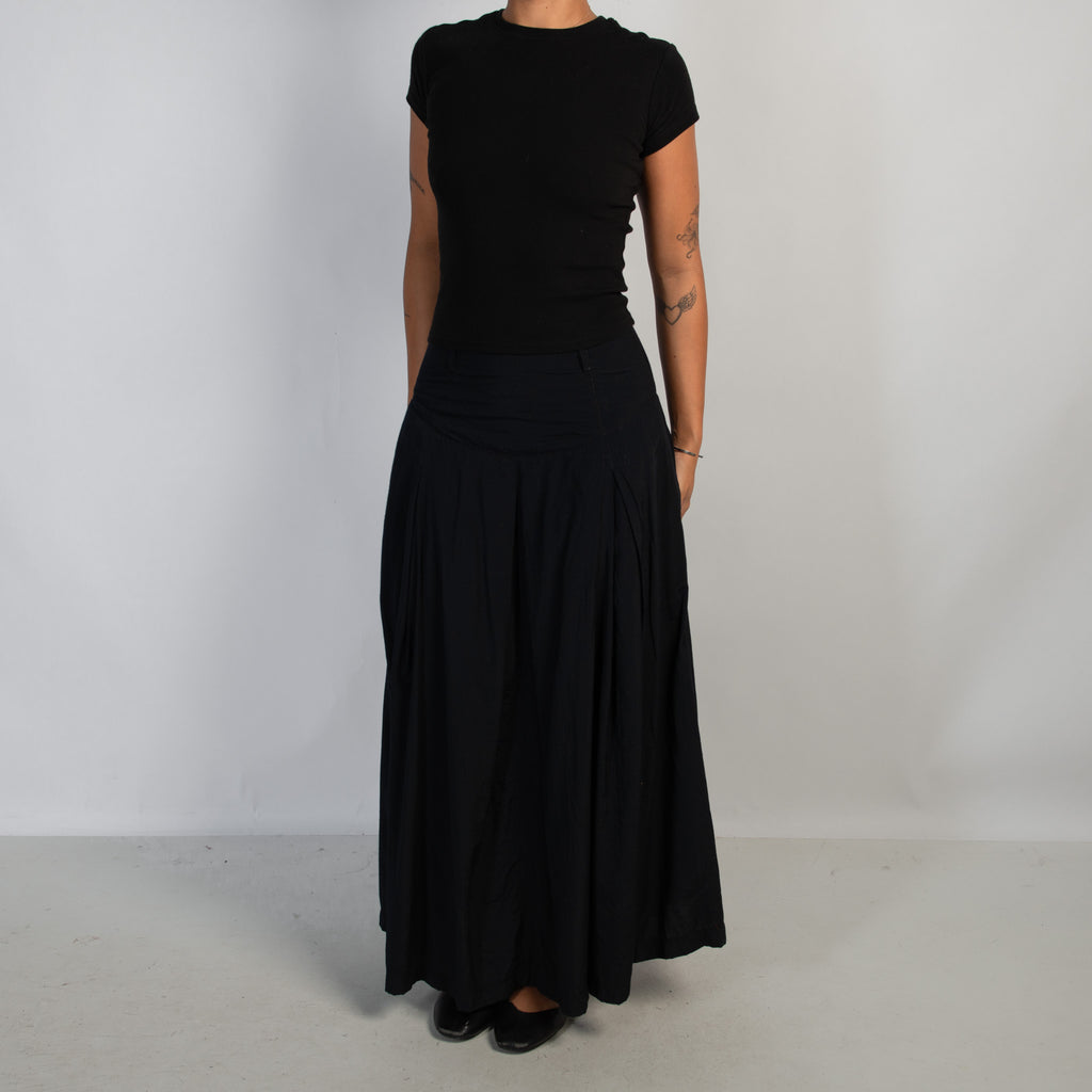 BLACK DROP WAIST MAXI SKIRT