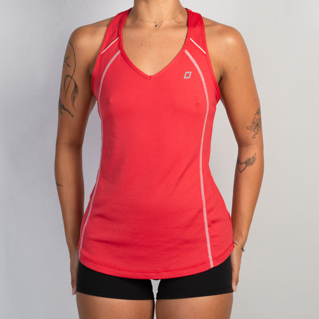 RED NYLON TANK TOP