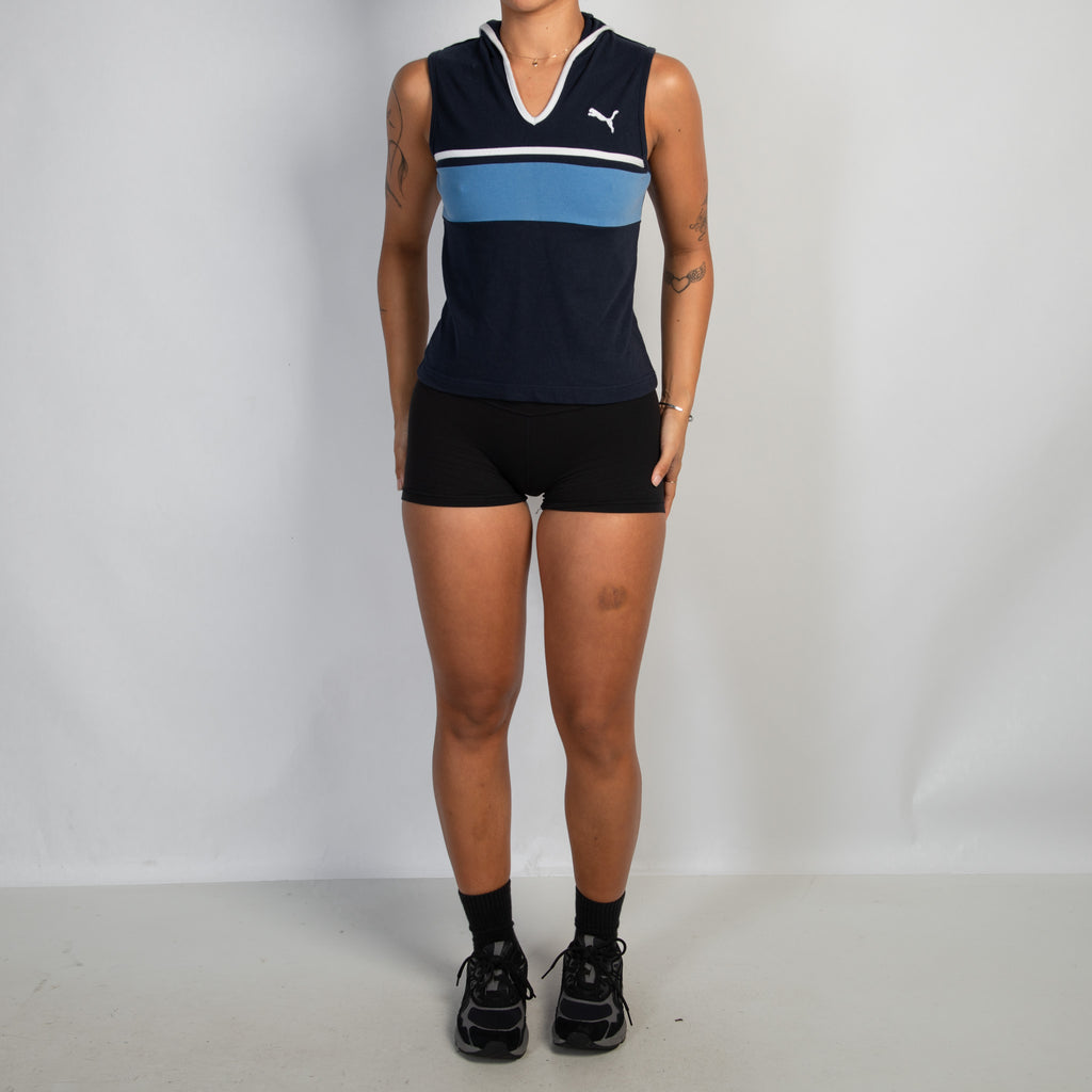 NAVY HOODED TANK TOP