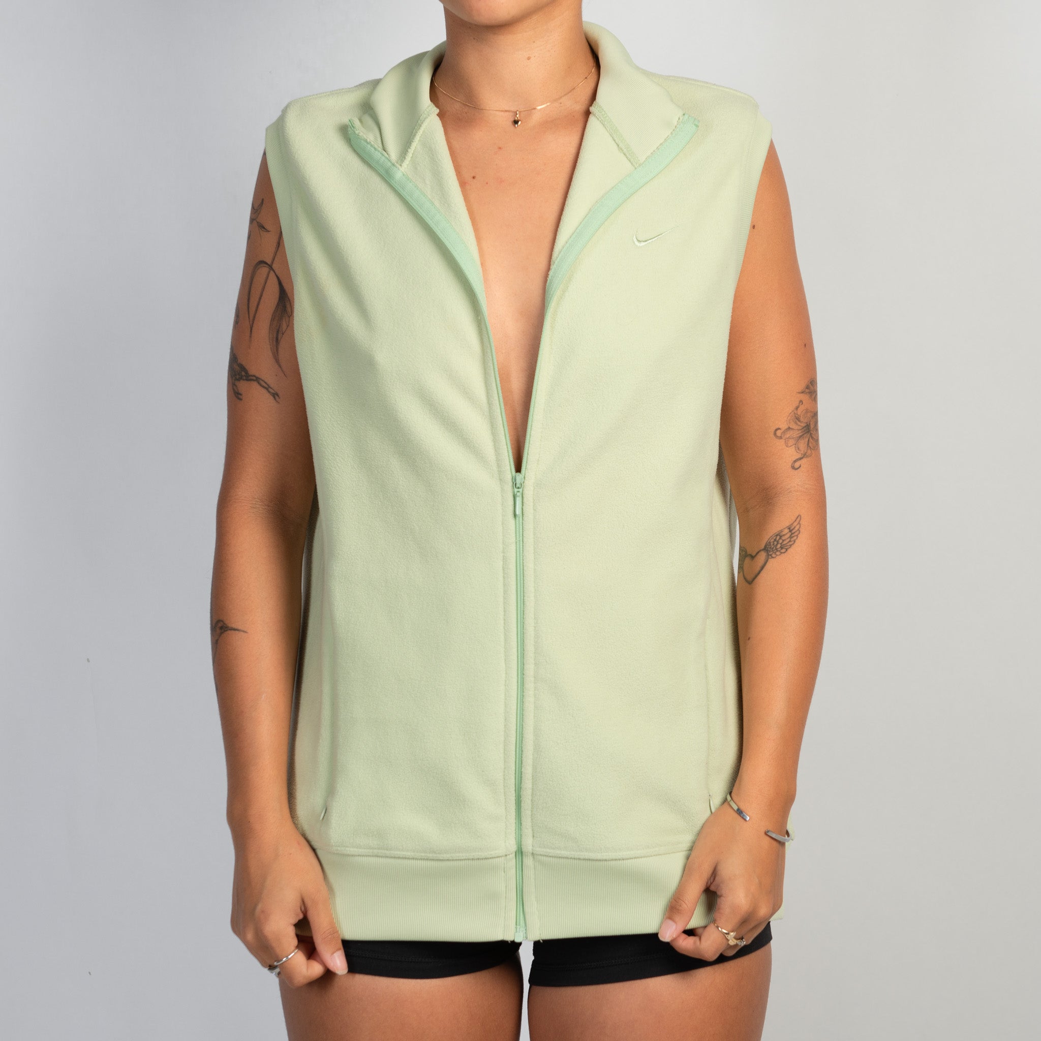 PALE GREEN FLEECE GILET