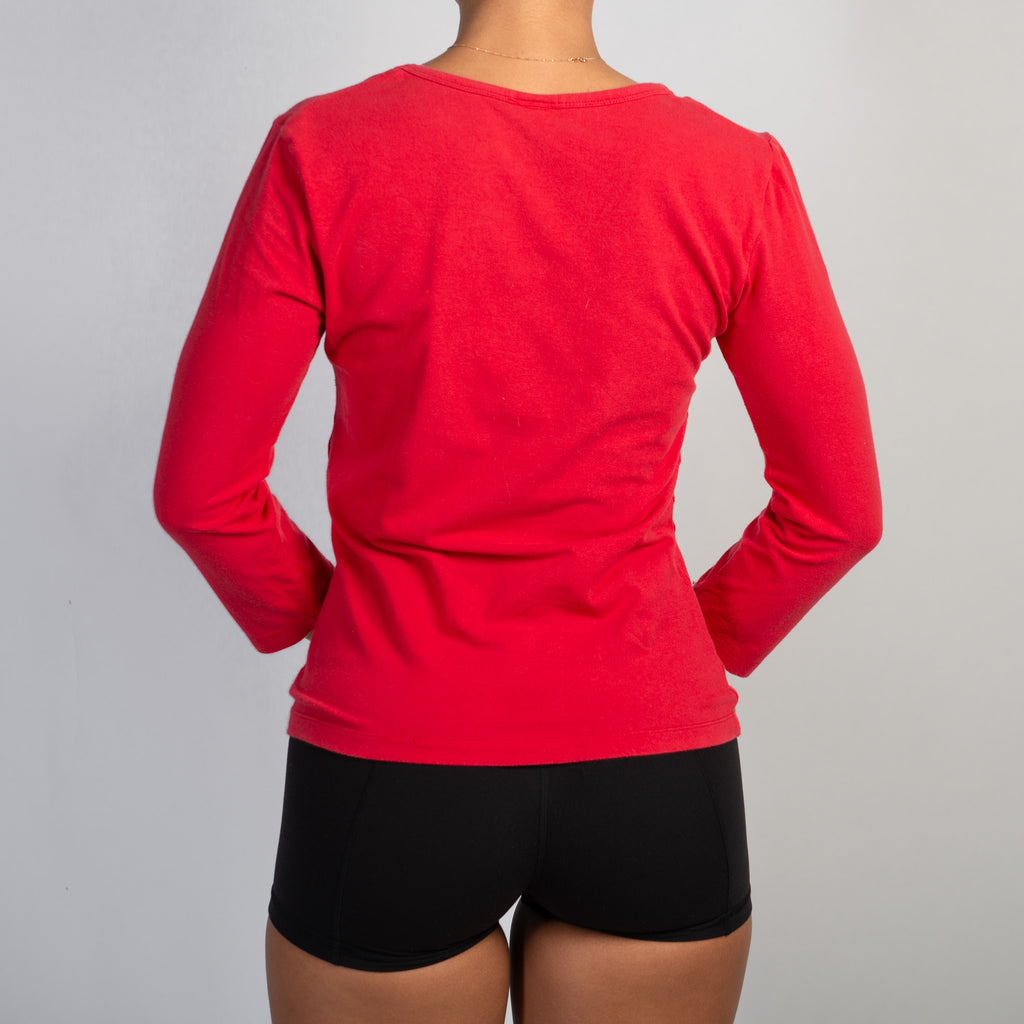 RED 3/4 SLEEVE TOP