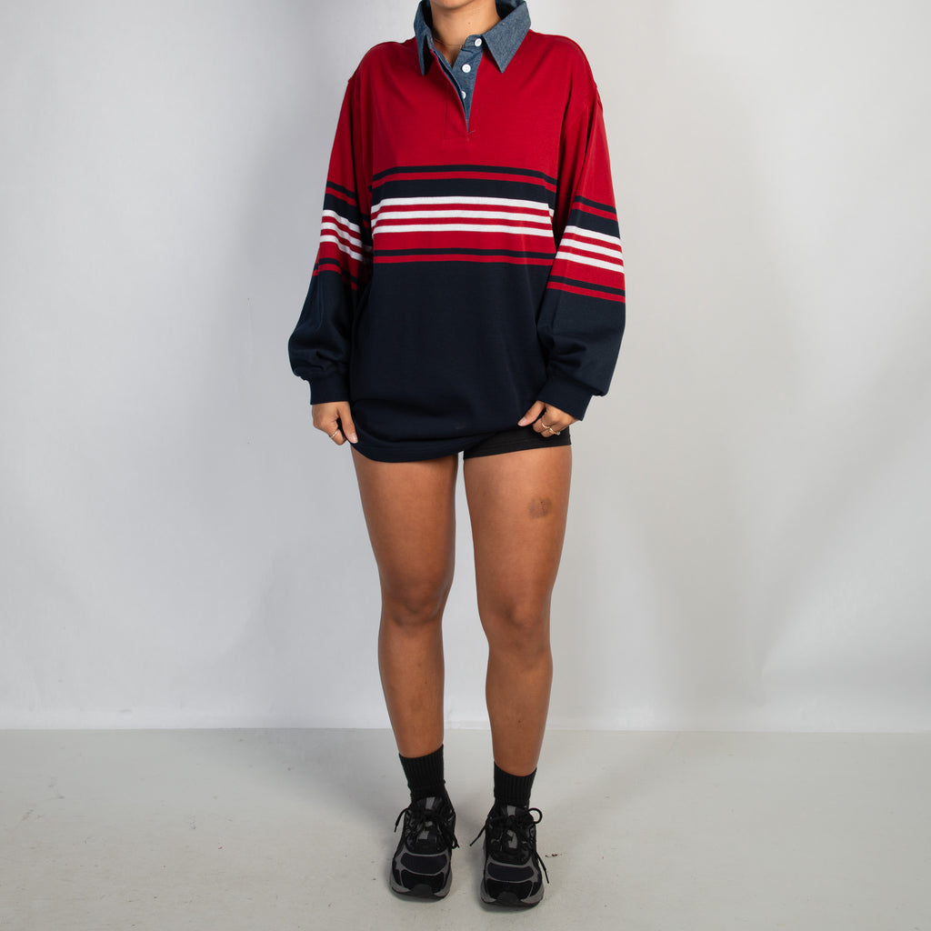 RED STRIPE RUGBY JERSEY