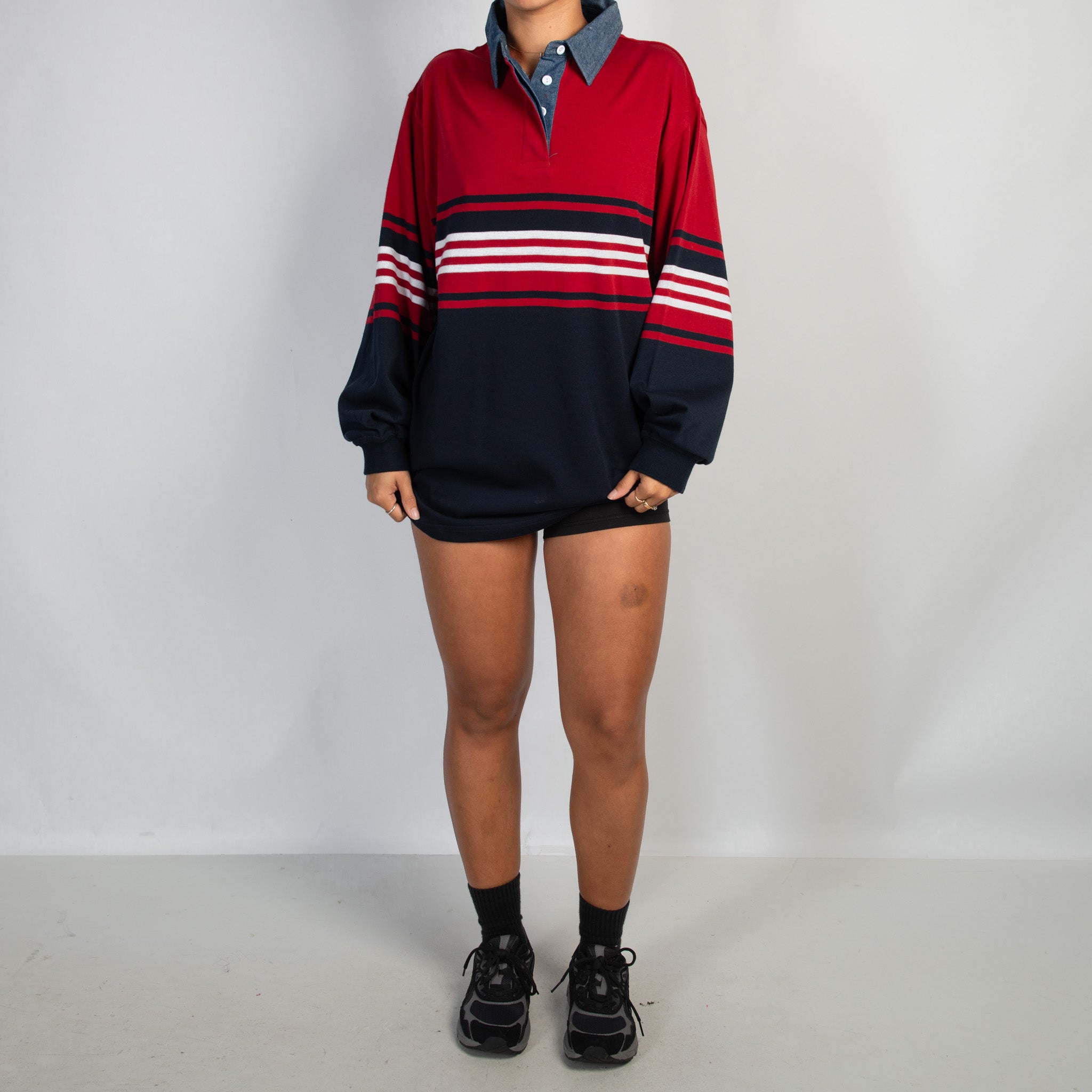RED STRIPE RUGBY JERSEY
