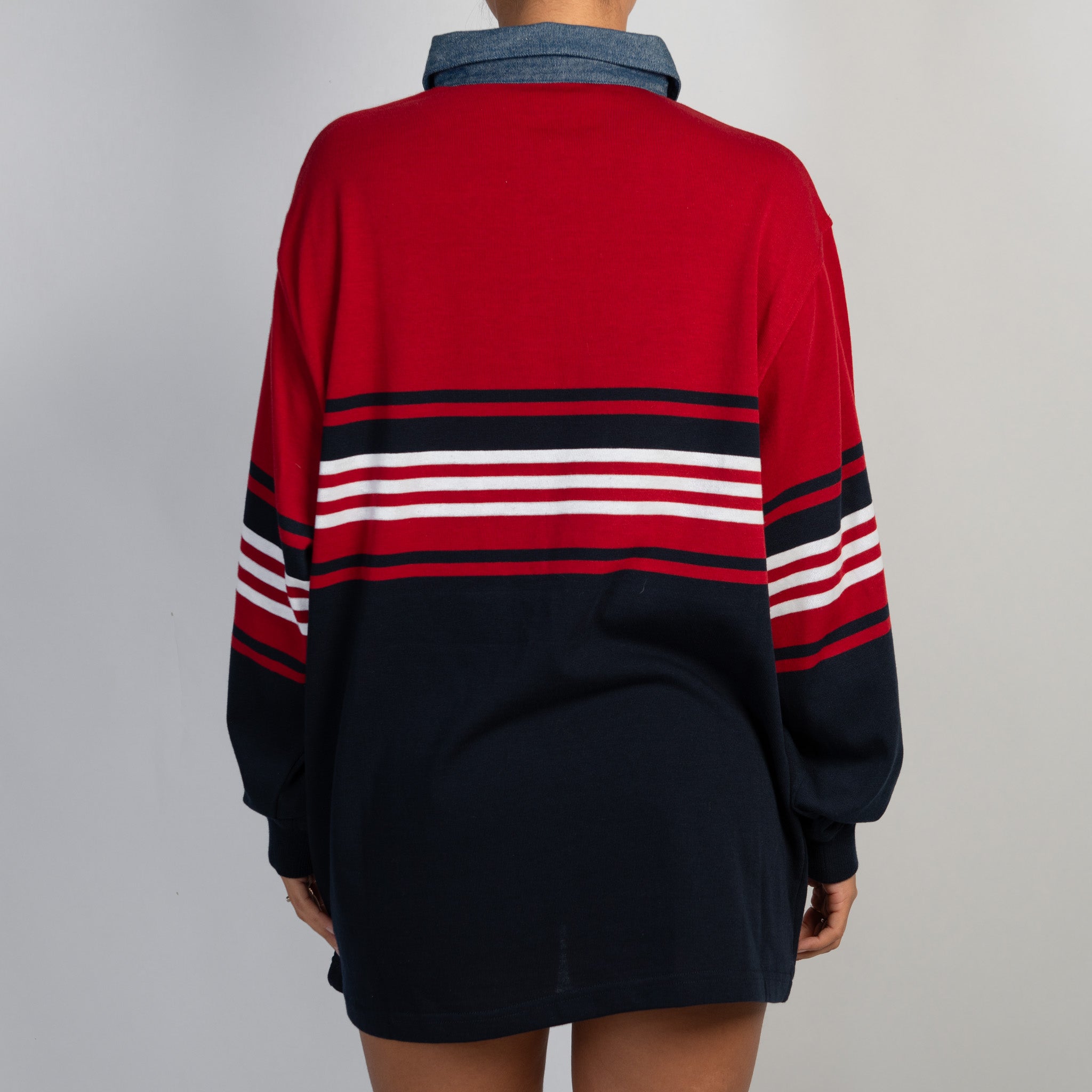 RED STRIPE RUGBY JERSEY