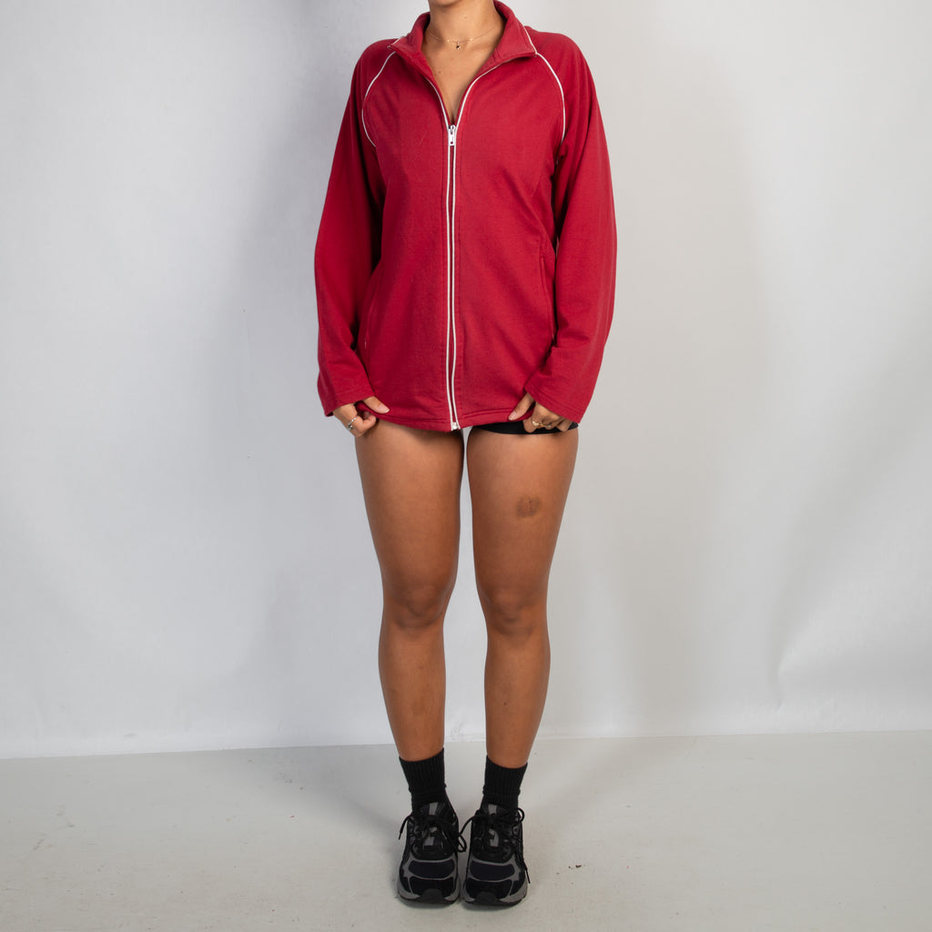 RED COTTON ZIP JACKET