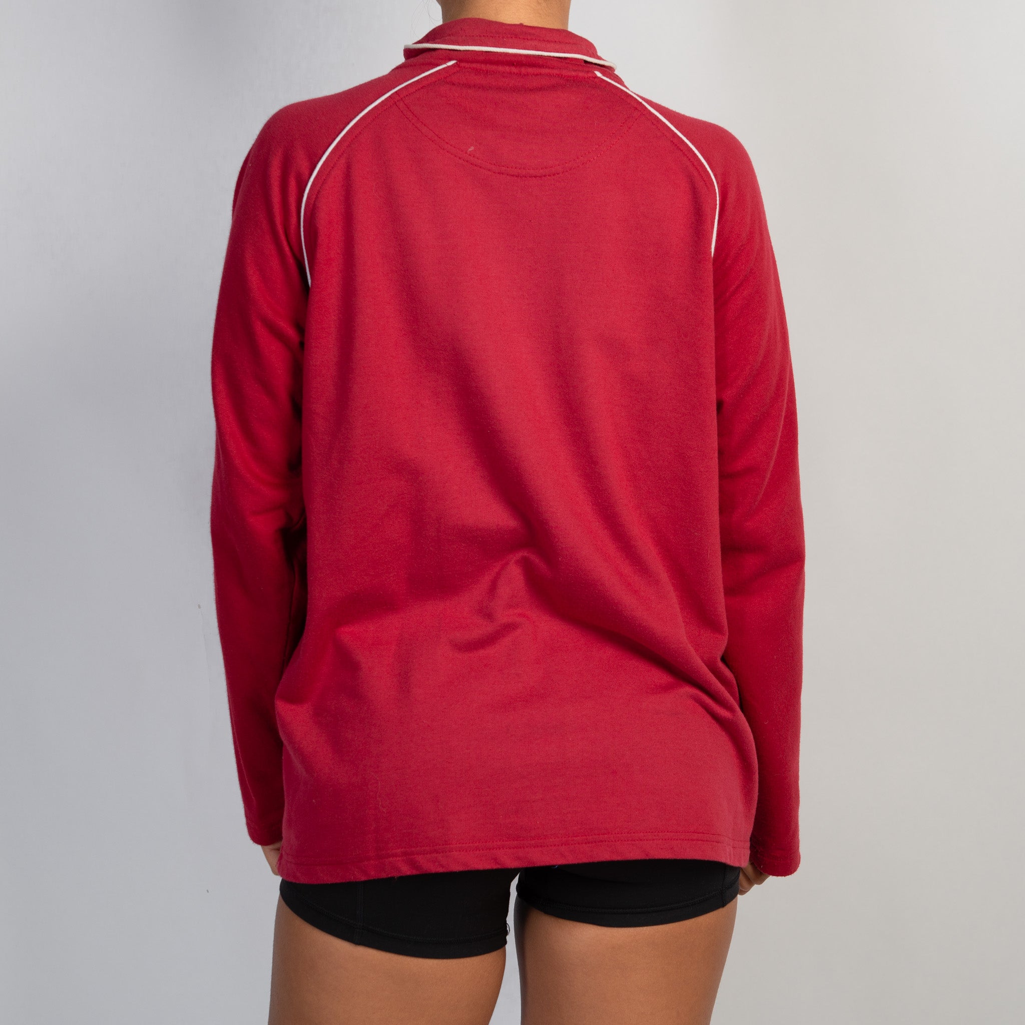 RED COTTON ZIP JACKET
