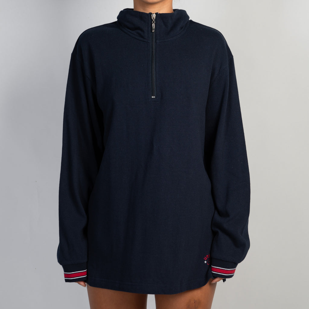 NAVY 1/4 ZIP LONG SLEEVE TOP
