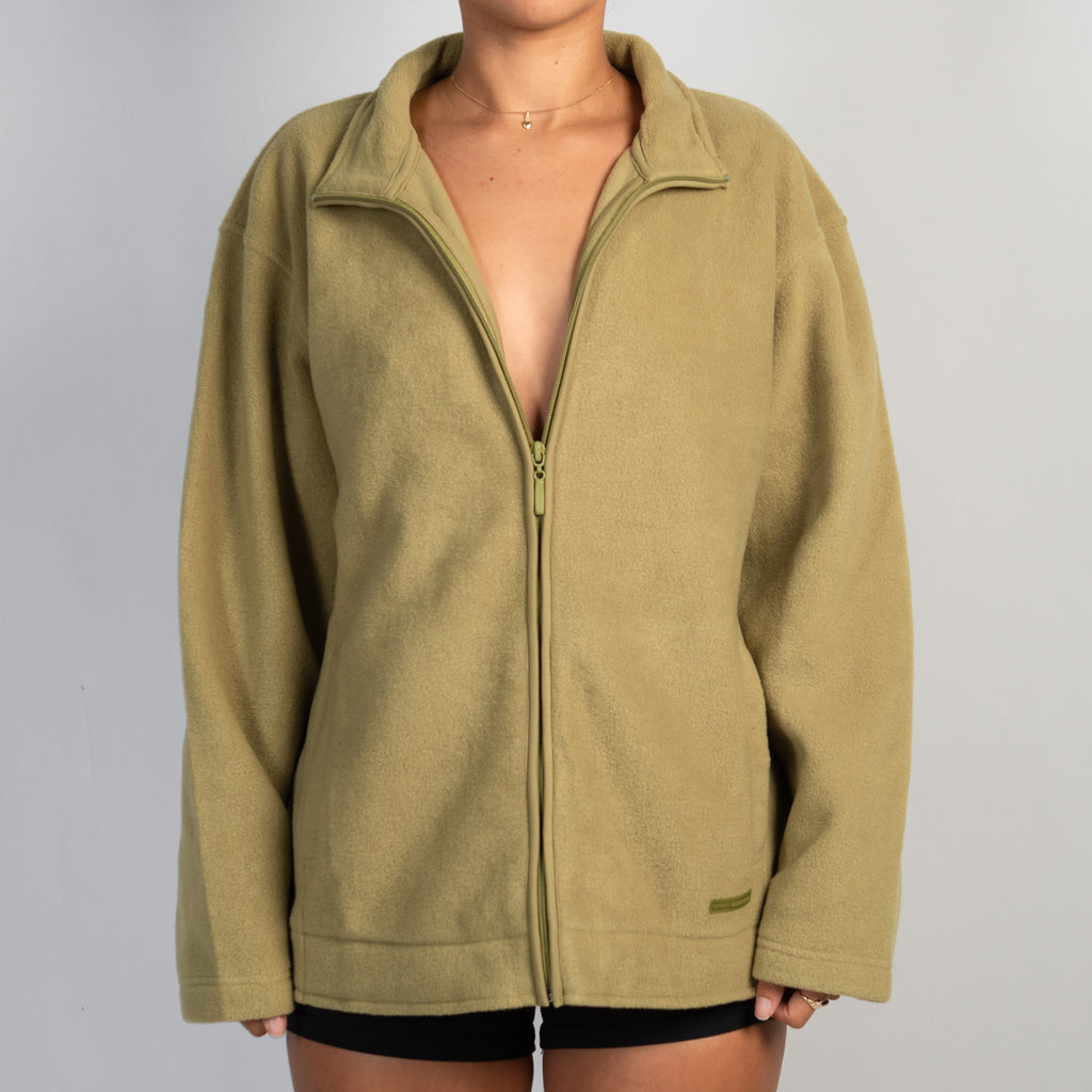 GREEN FLEECE ZIP JACKET