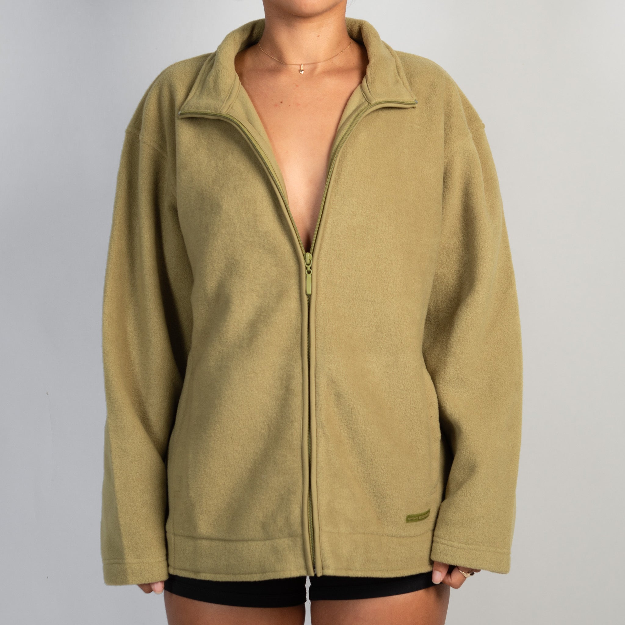 GREEN FLEECE ZIP JACKET