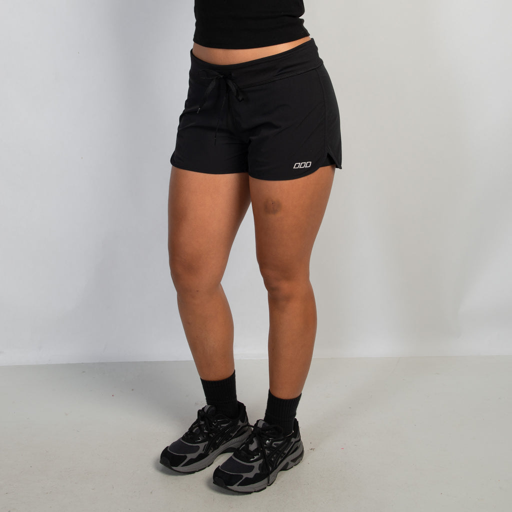 BLACK DRAWSTRING SHORTS