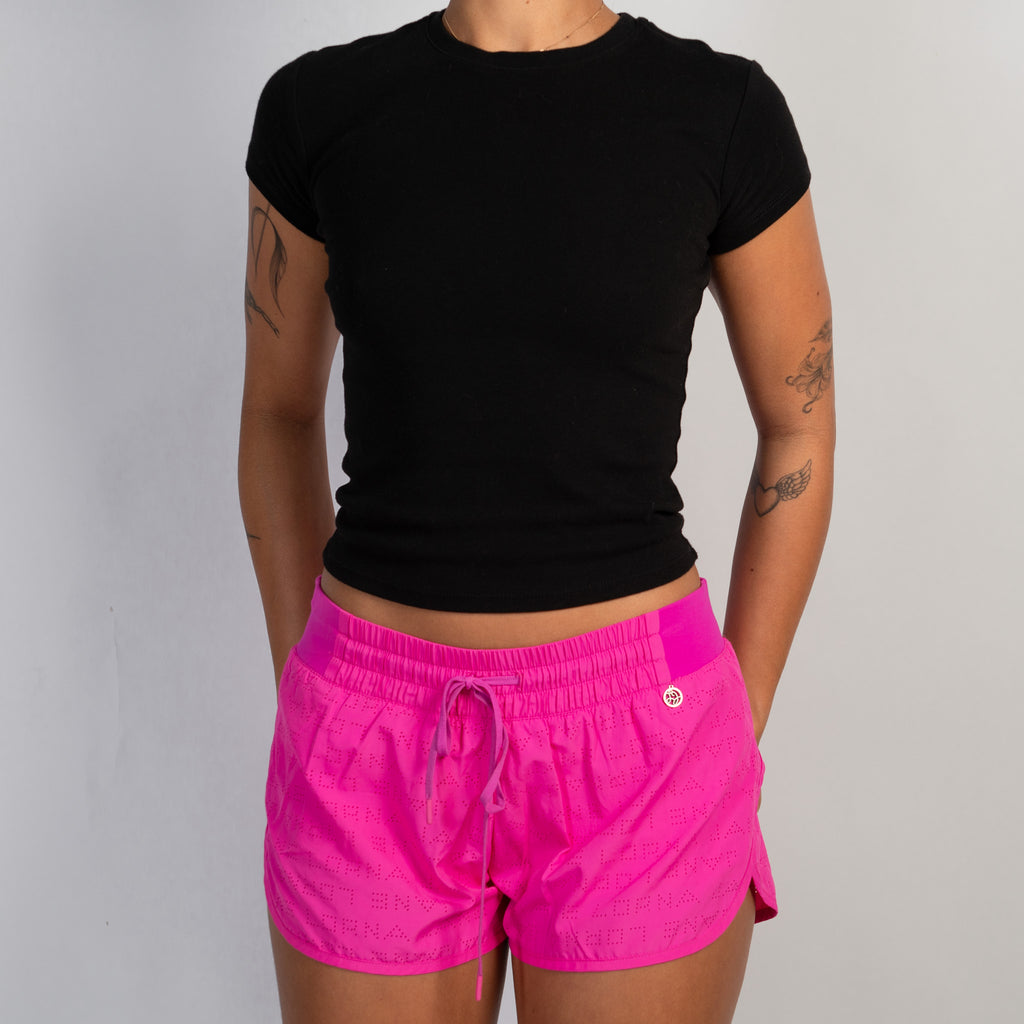 HOT PINK SPRAY SHORTS