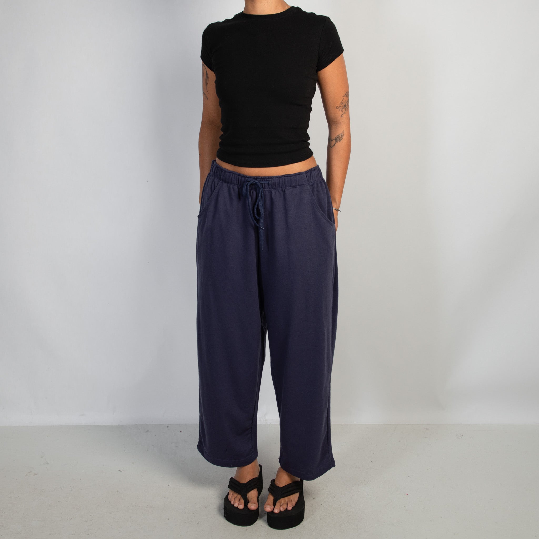 NAVY DRAWSTRING LOUNGE PANTS
