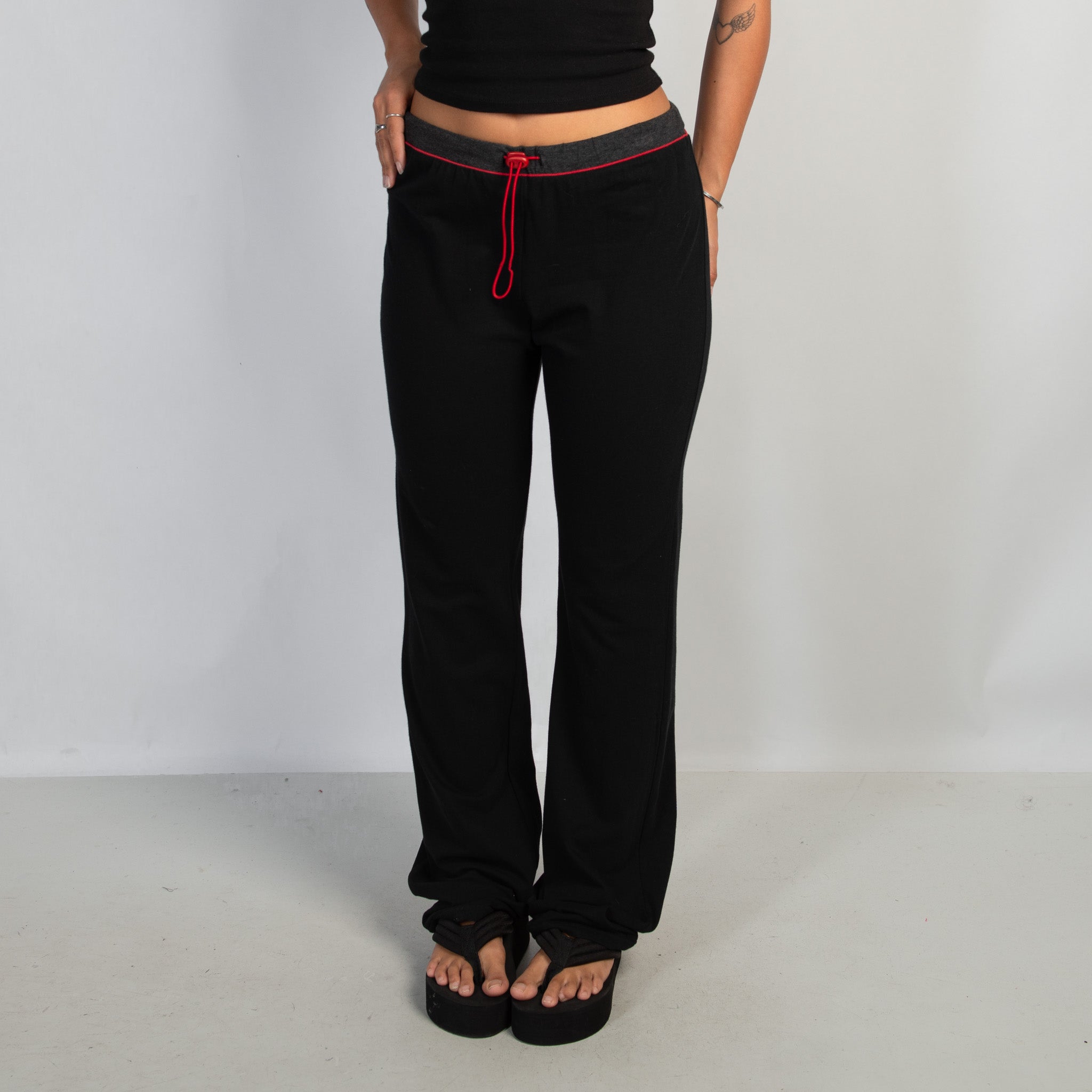BLACK BOOTCUT LOUNGE PANTS
