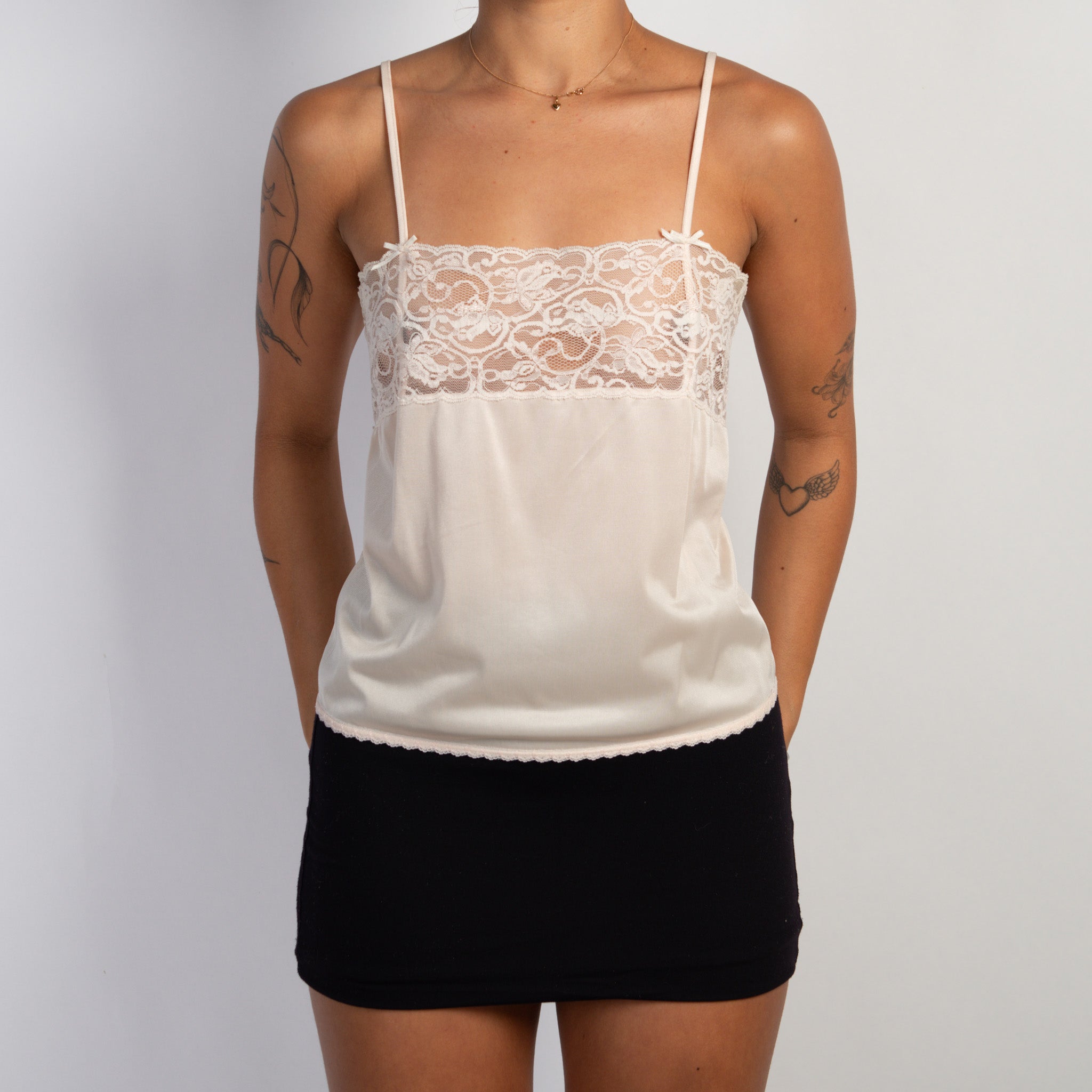SATIN LACE PANEL CAMISOLE