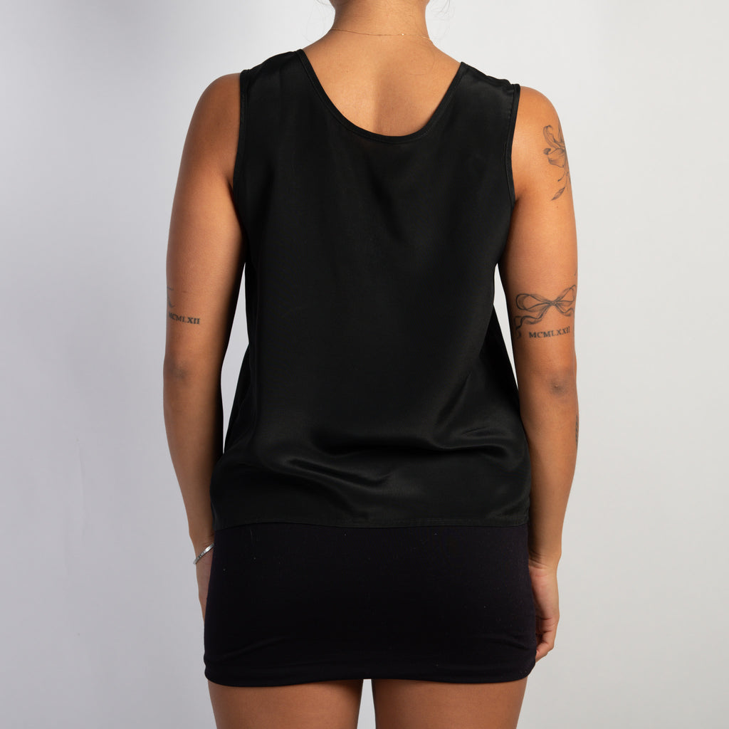 BLACK SATIN CAMISOLE