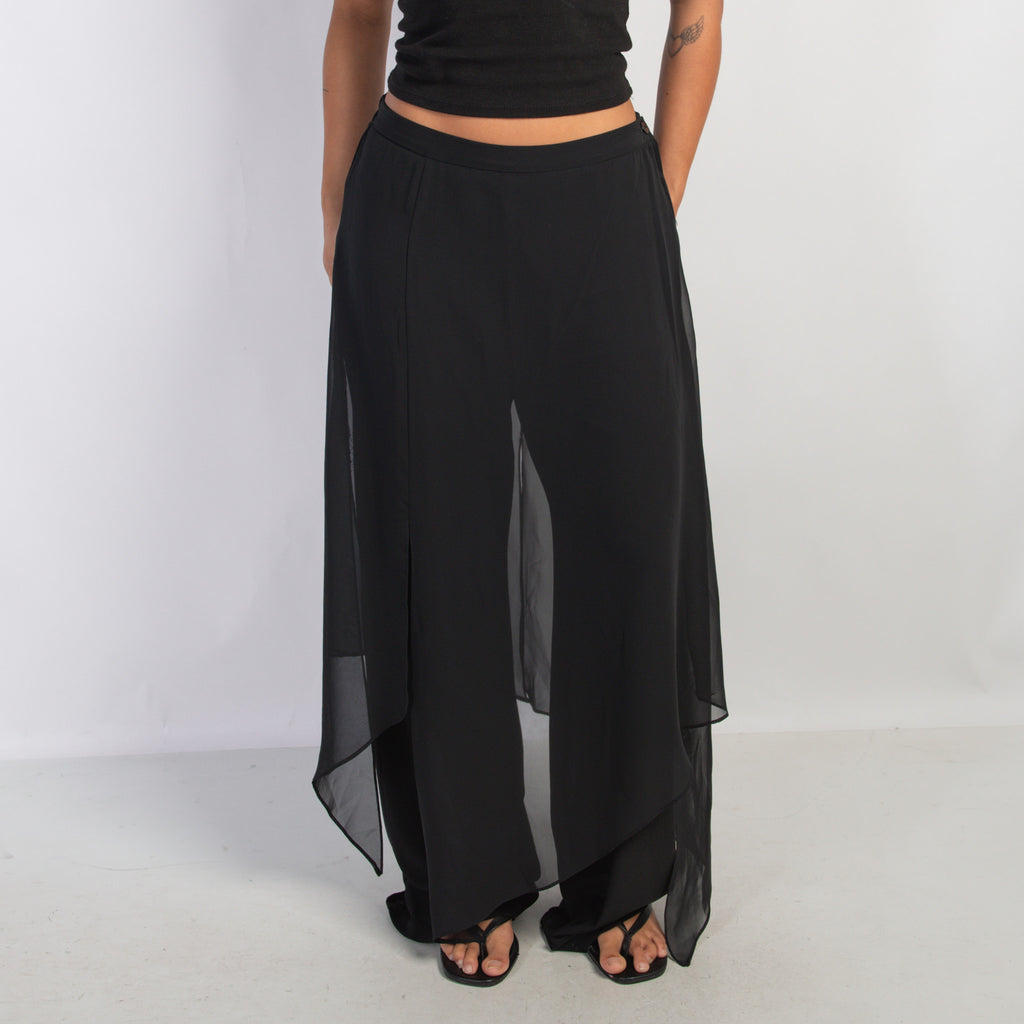 BLACK OVERLAY PANTS