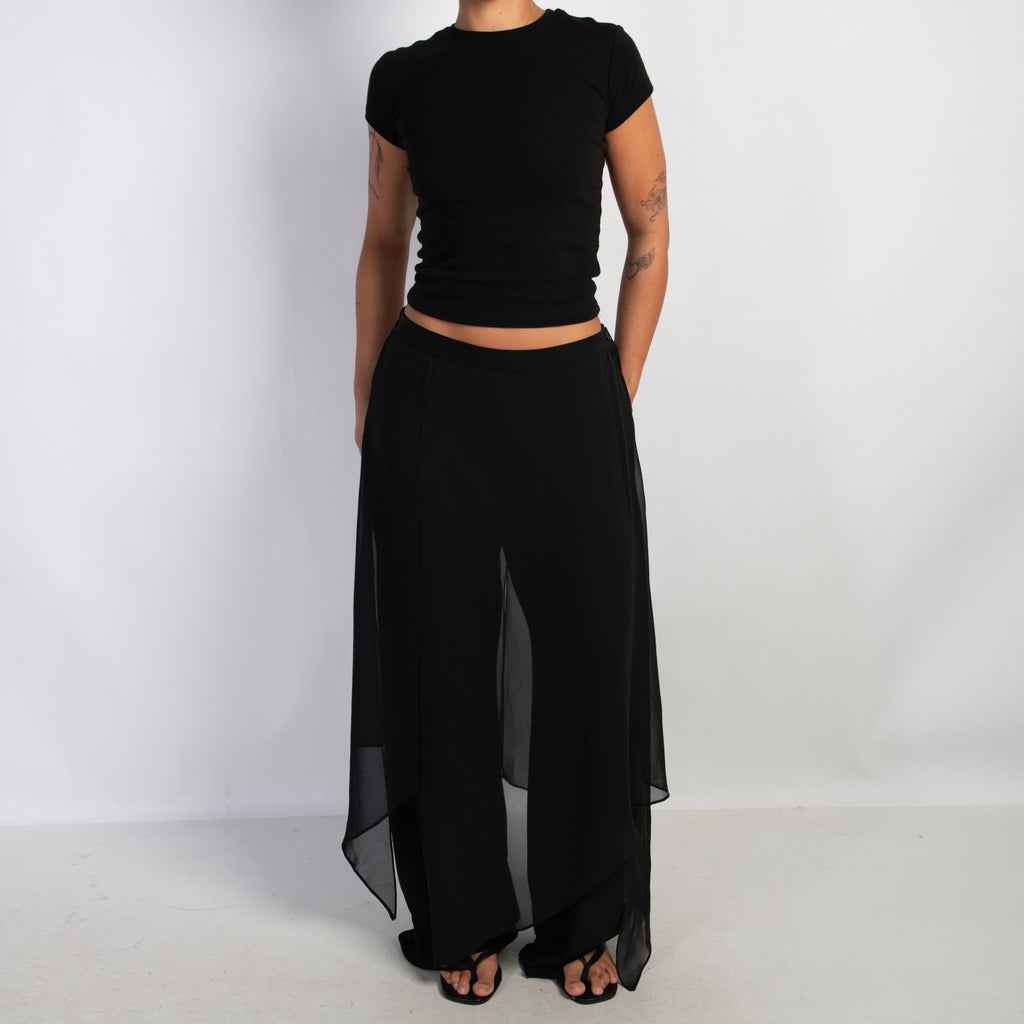 BLACK OVERLAY PANTS