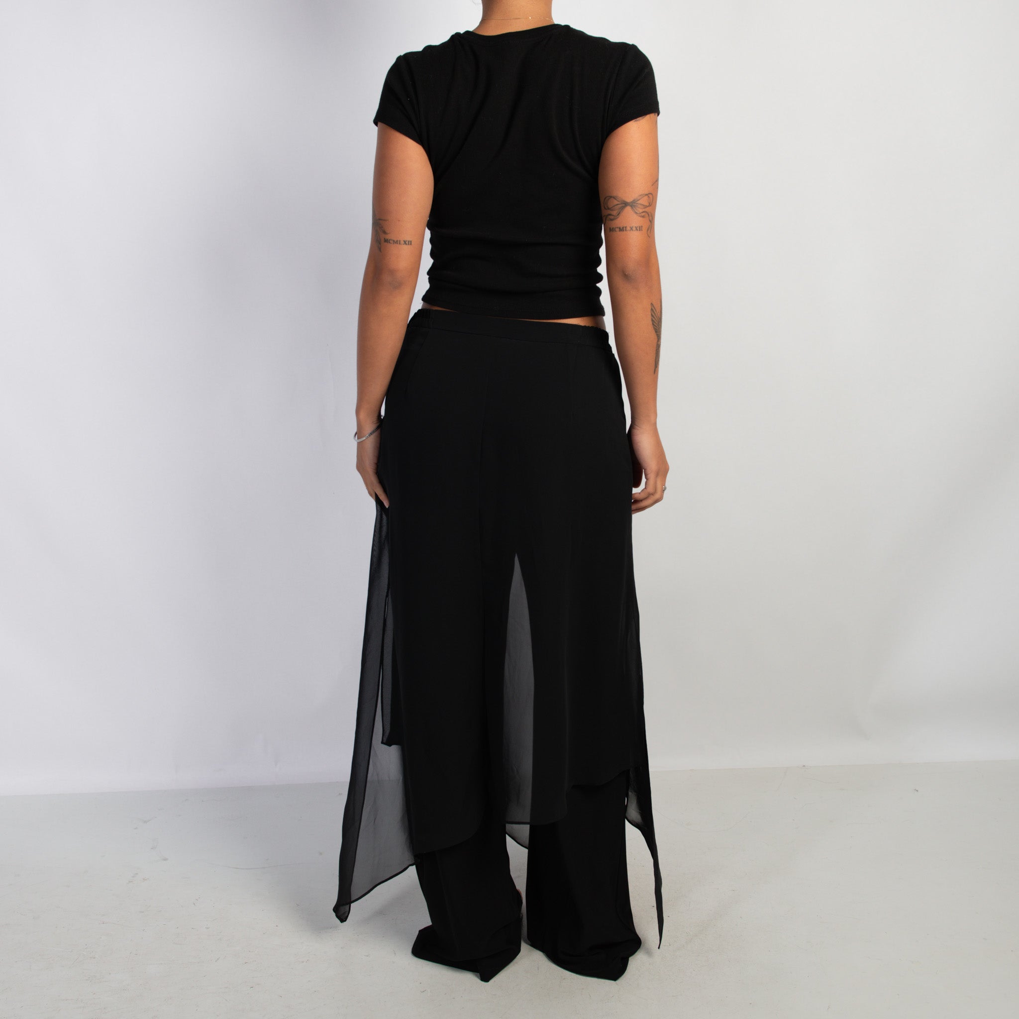 BLACK OVERLAY PANTS