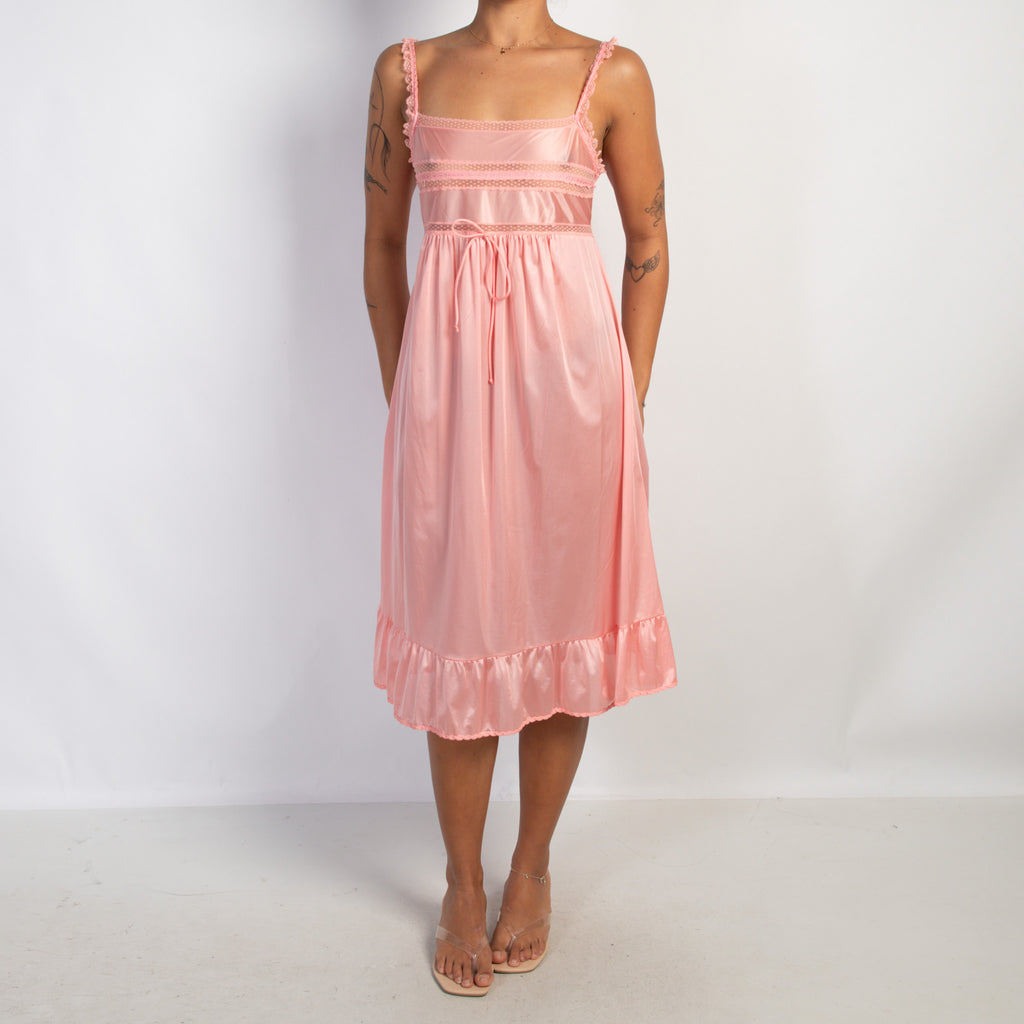 PINK SHEER MIDI DRESS