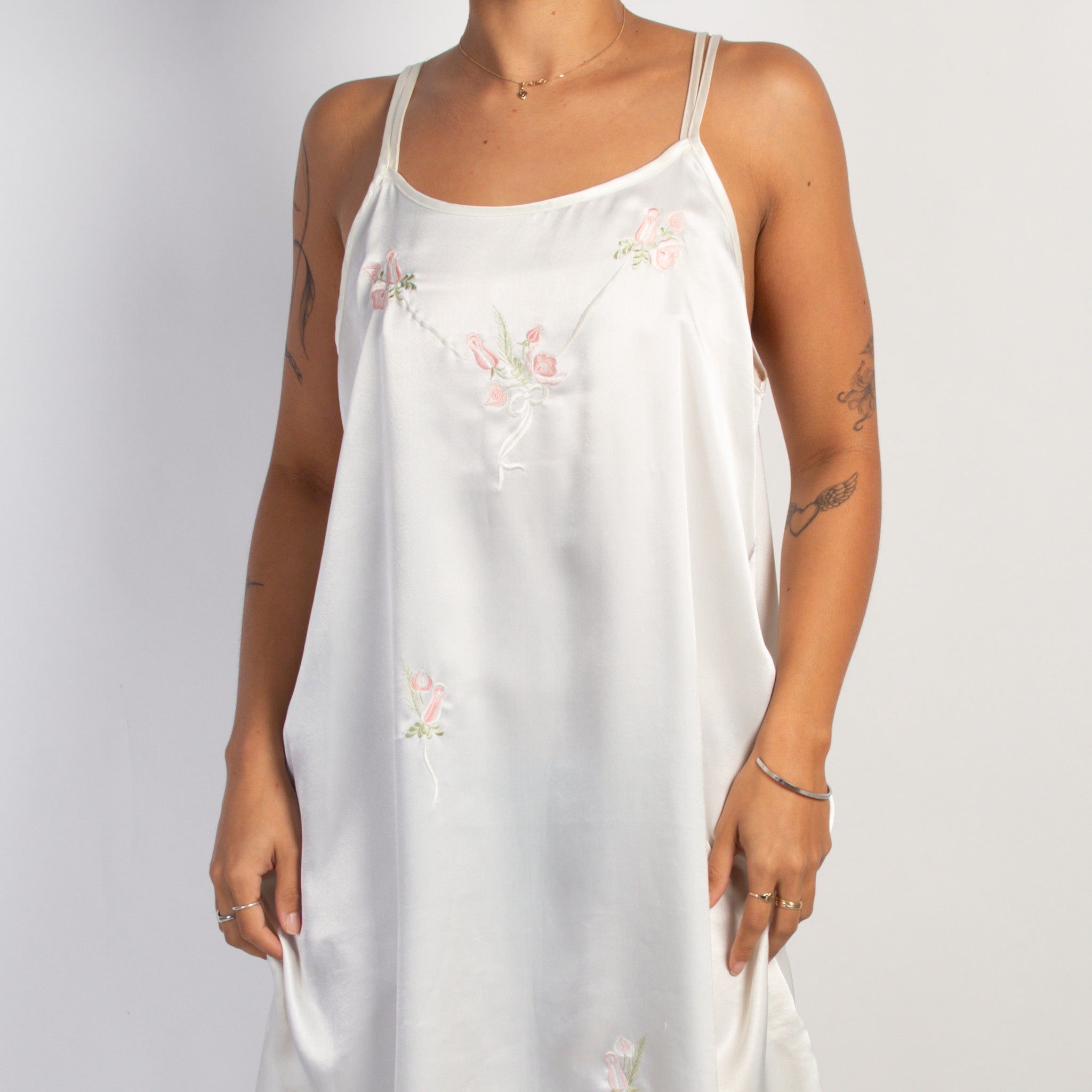 CREAM SATIN CHEMISE