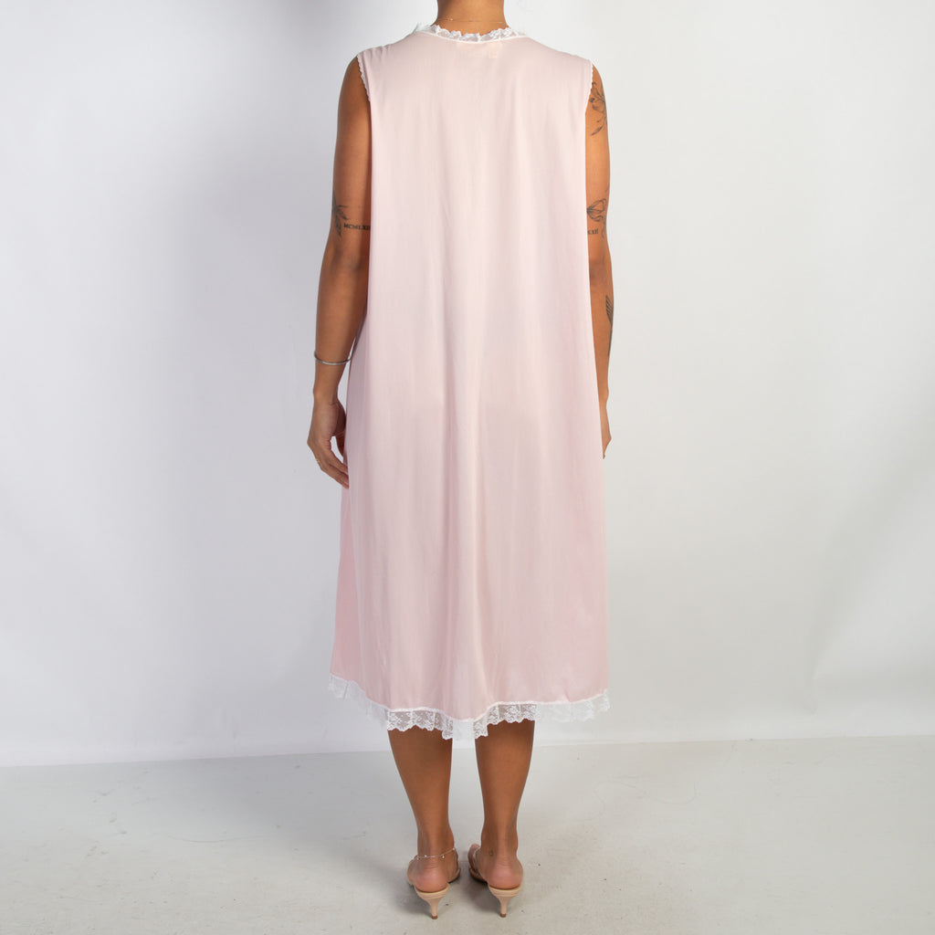 PINK LACE TRIM NIGHTGOWN