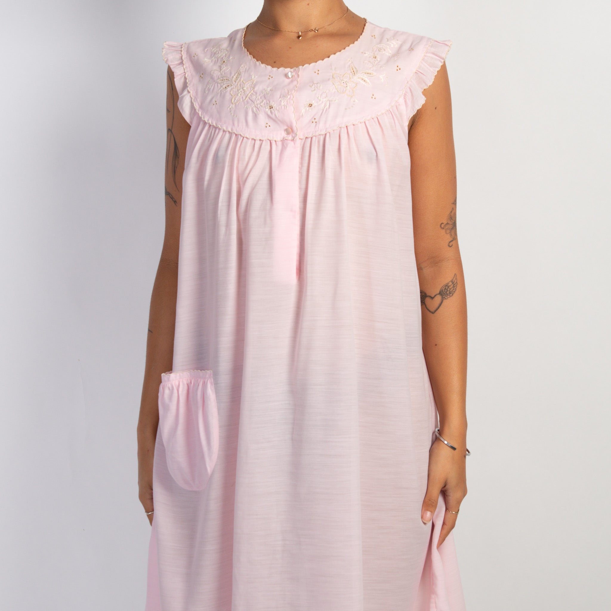 PINK EMBROIDERED NIGHTGOWN