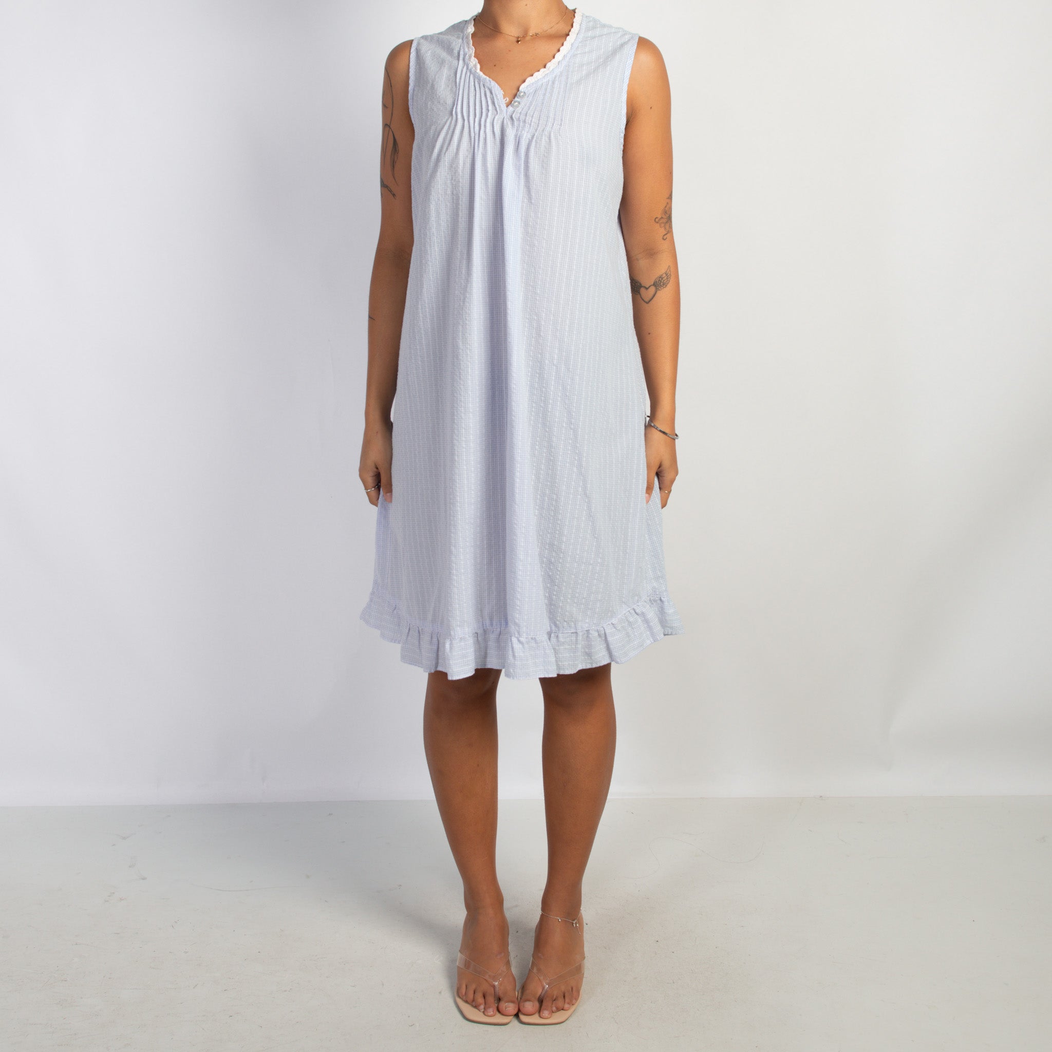 BLUE CHECK NIGHTGOWN