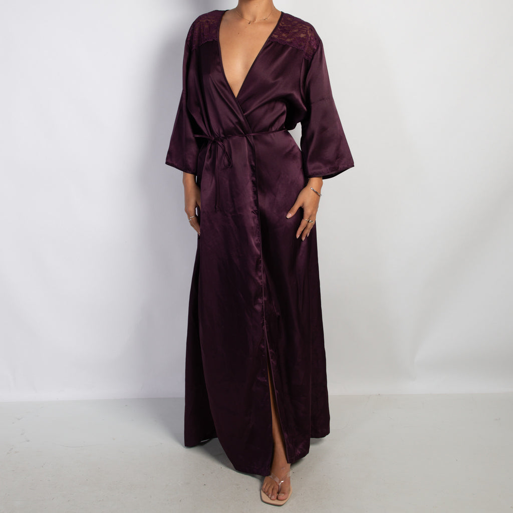 DEEP PURPLE SATIN ROBE