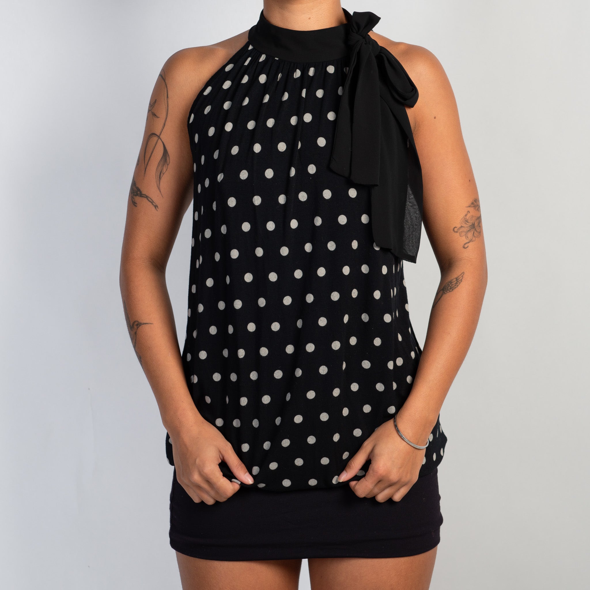 POLKA DOT HIGH NECK TOP