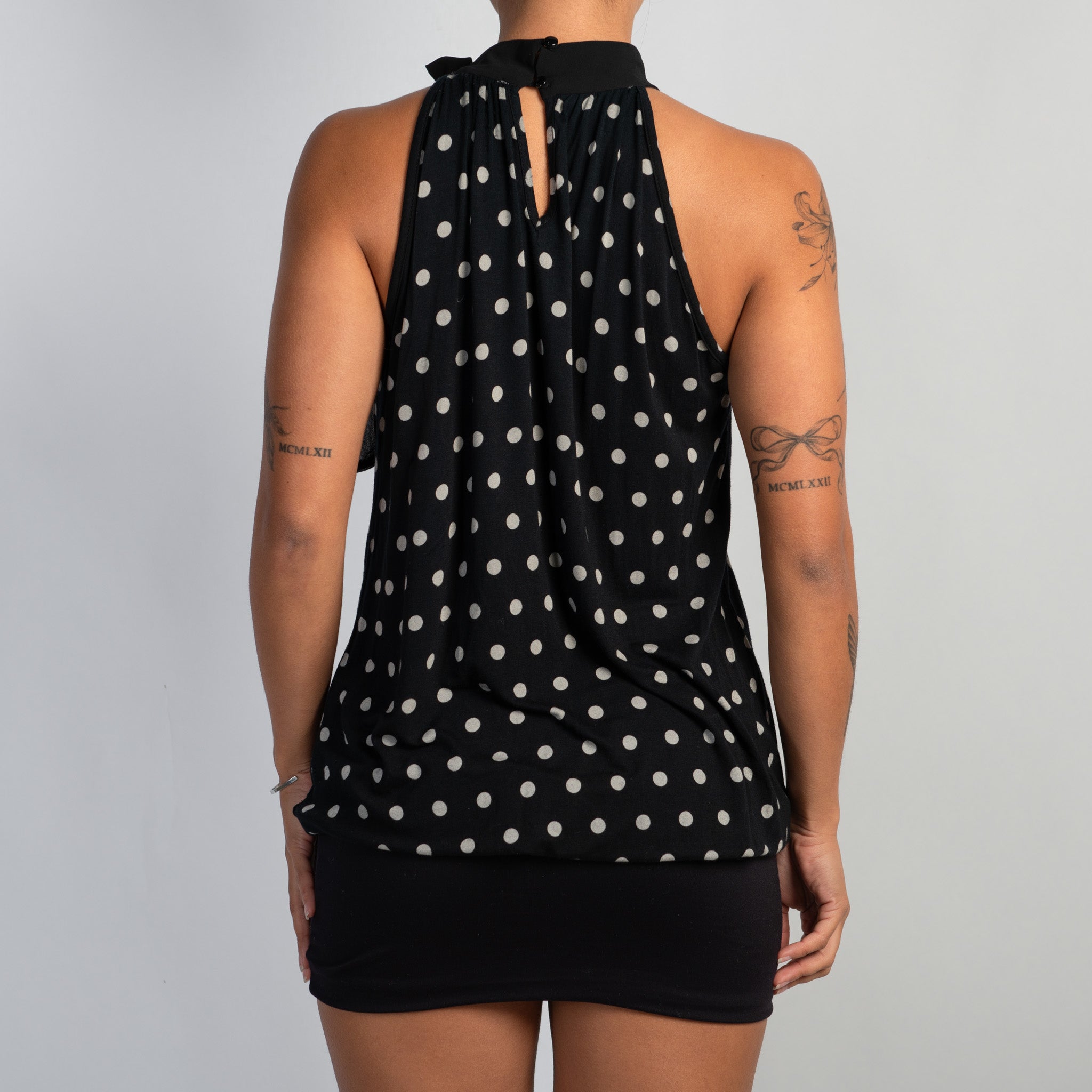 POLKA DOT HIGH NECK TOP