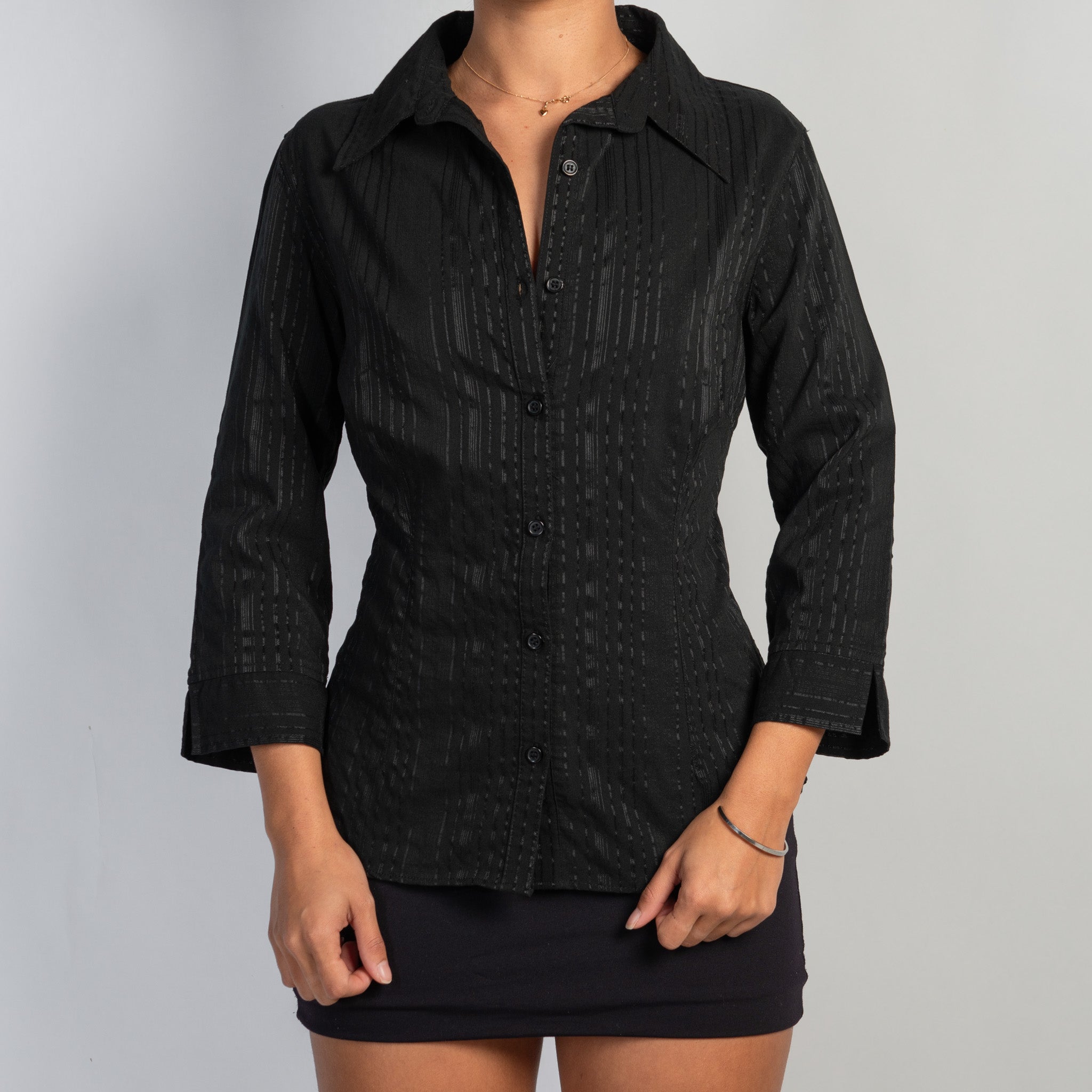 BLACK STRIPE BLOUSE