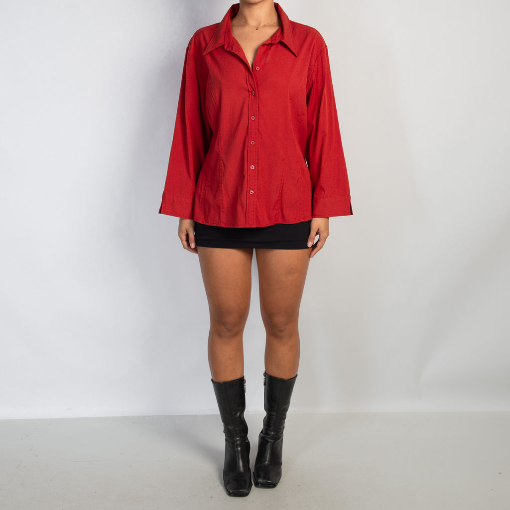 RED SEAM DETAIL BLOUSE