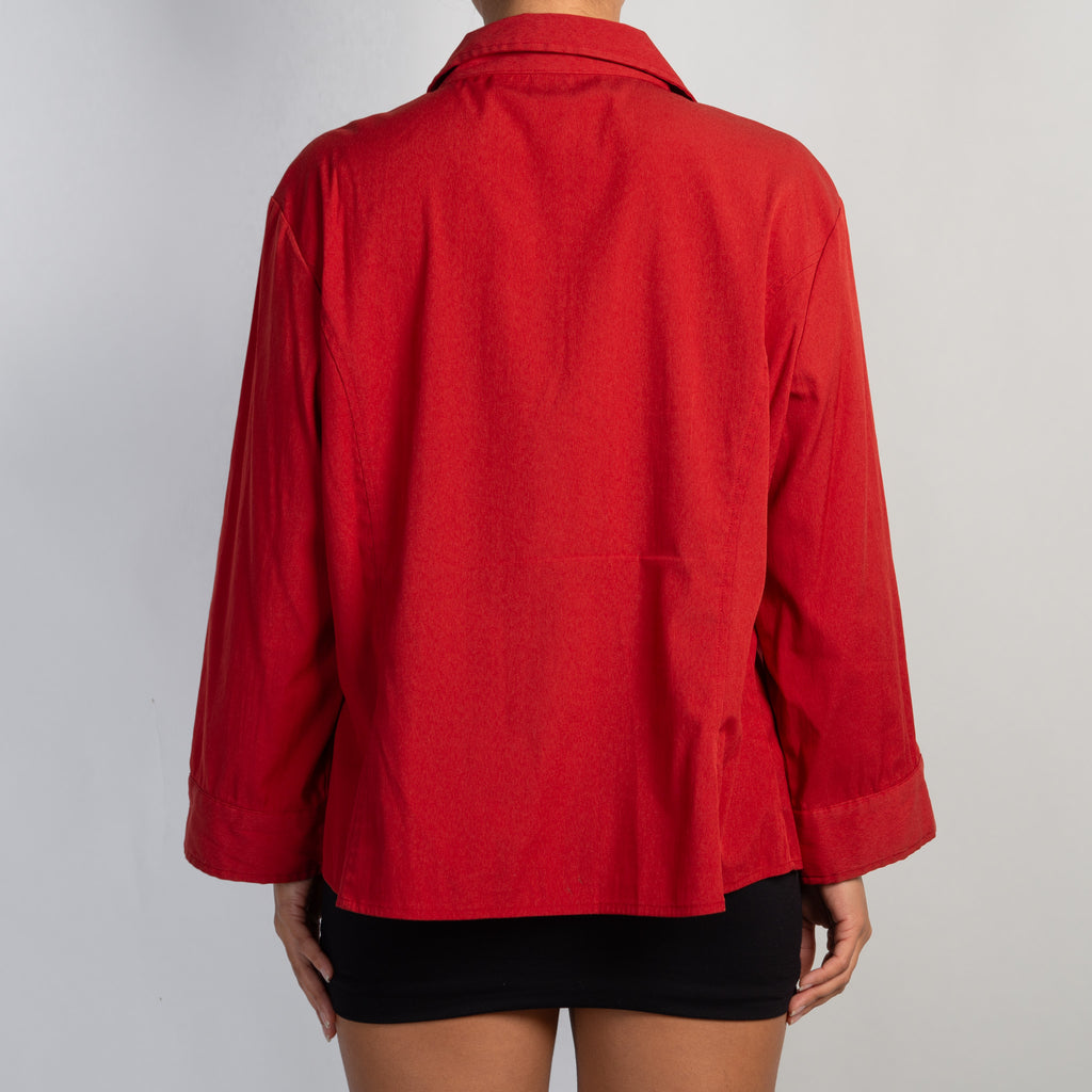 RED SEAM DETAIL BLOUSE