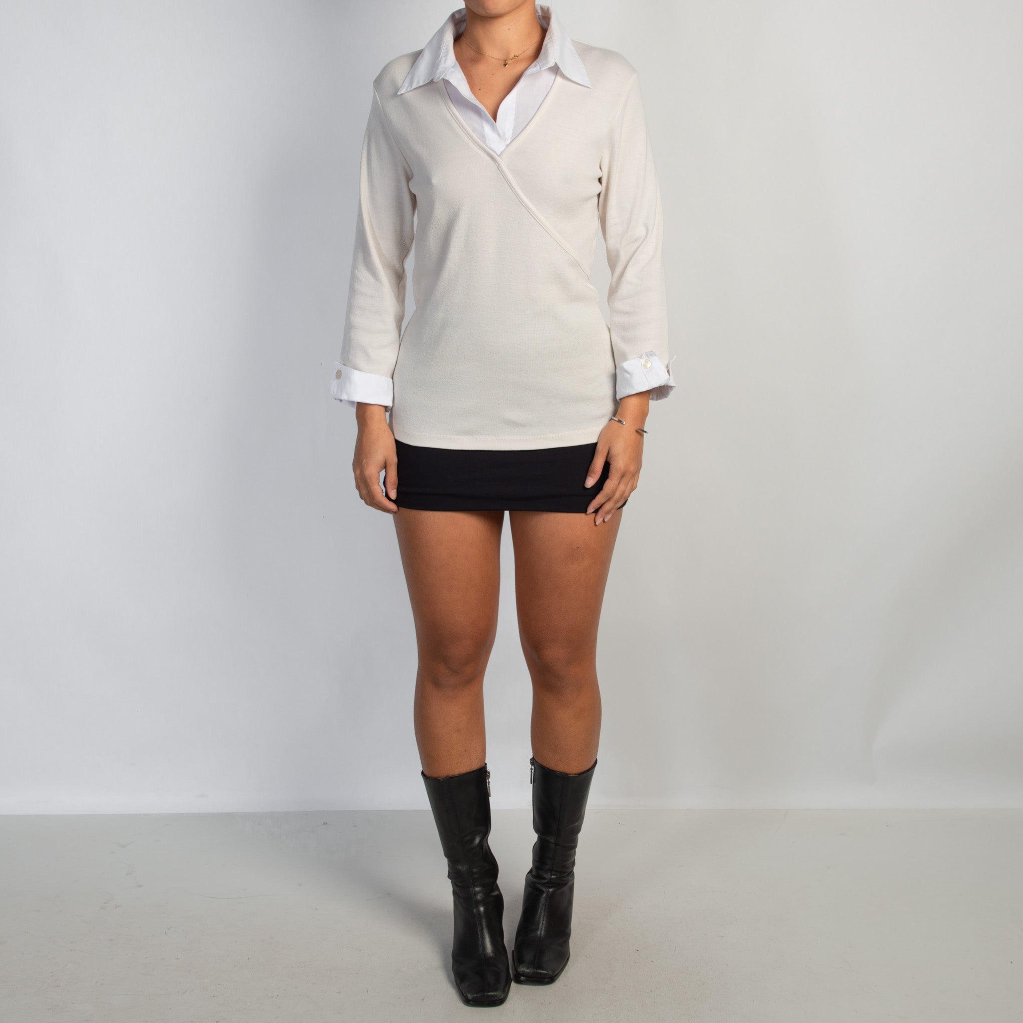 FAUX LAYERED BLOUSE