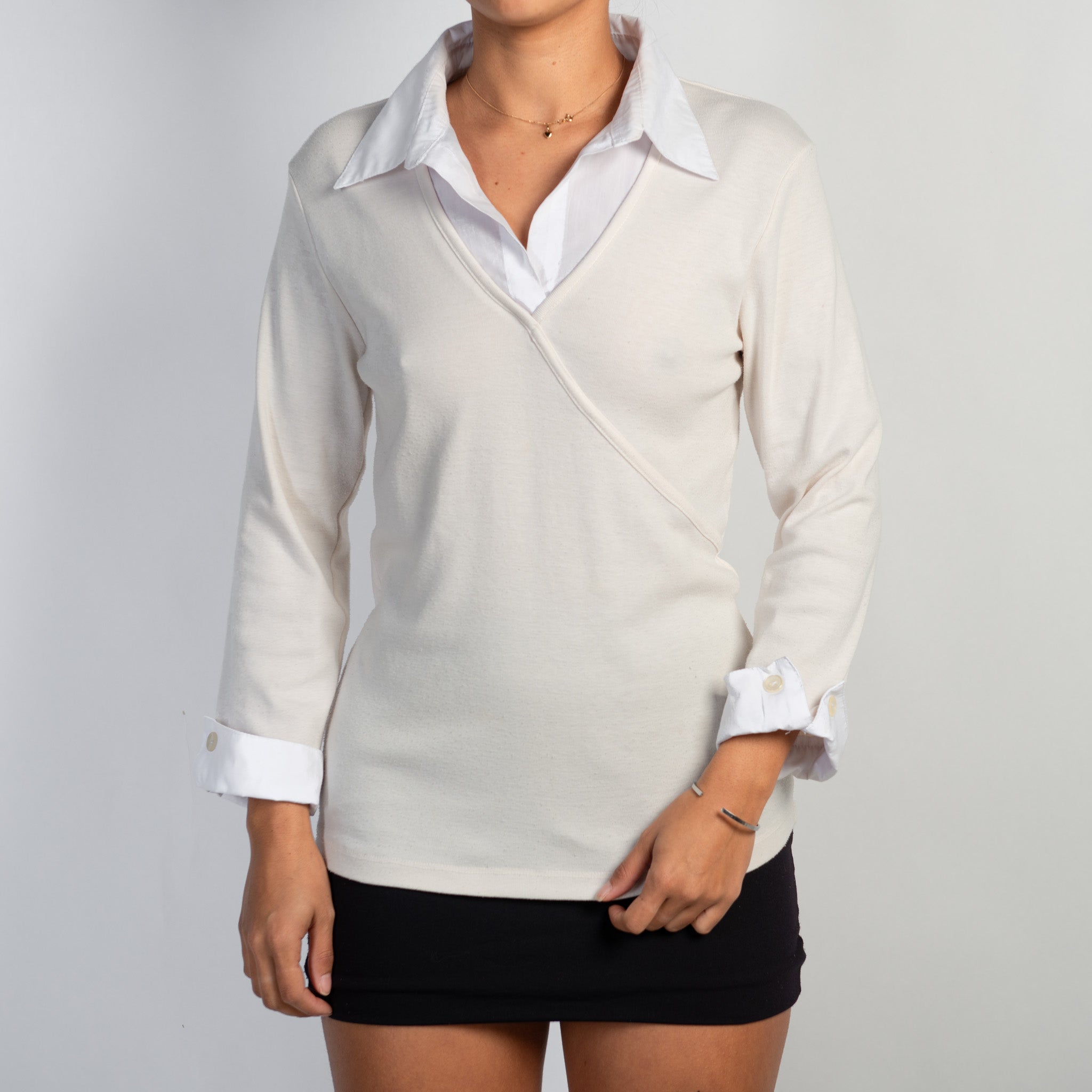 FAUX LAYERED BLOUSE