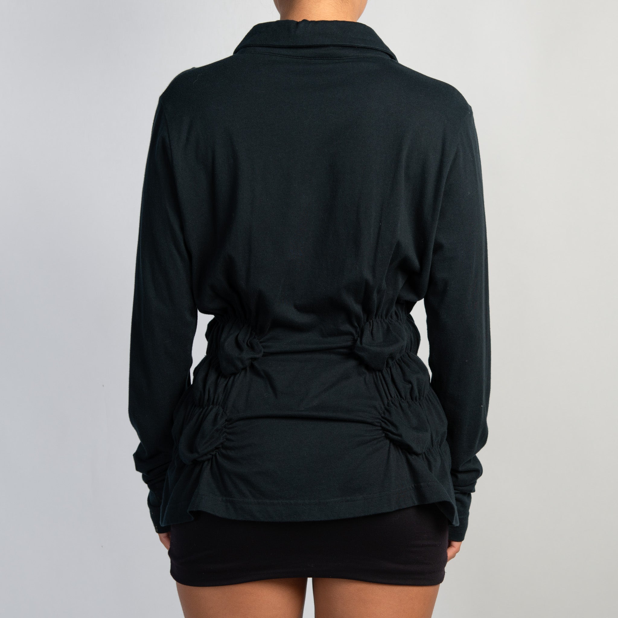 RUCHED COTTON BLOUSE