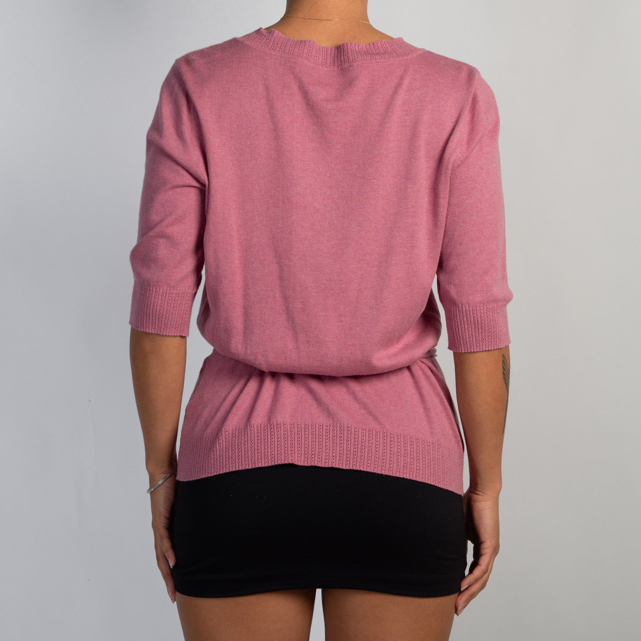 PINK 1/2 SLEEVE CARDIGAN