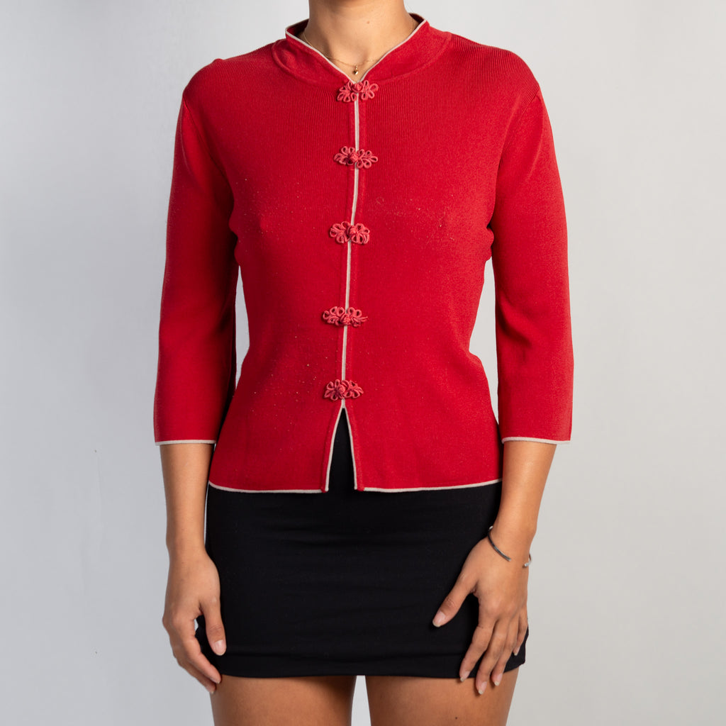 RED FROG CLOSURE CARDIGAN
